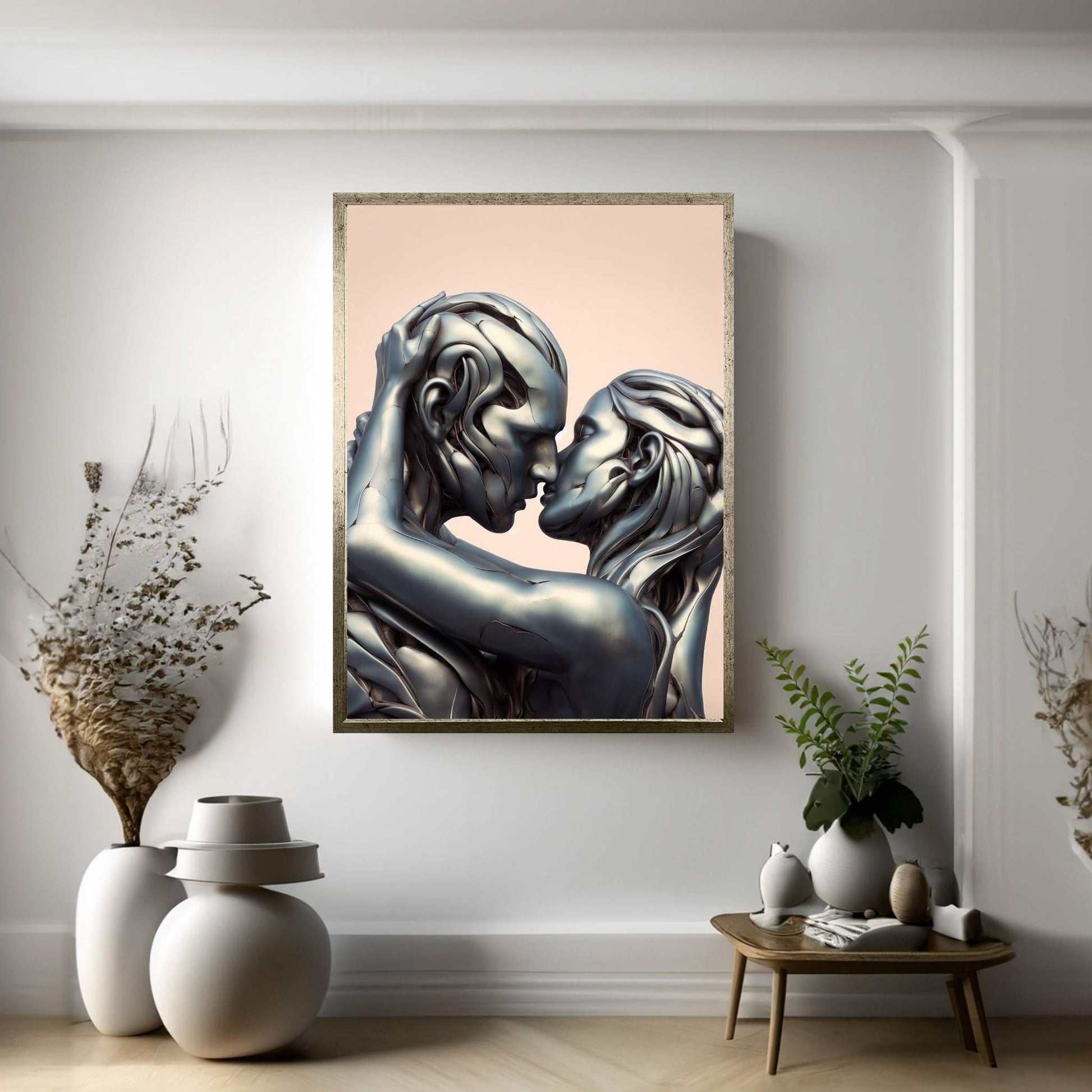 Metalic Love Couple Canvas Wall Art - Y Canvas