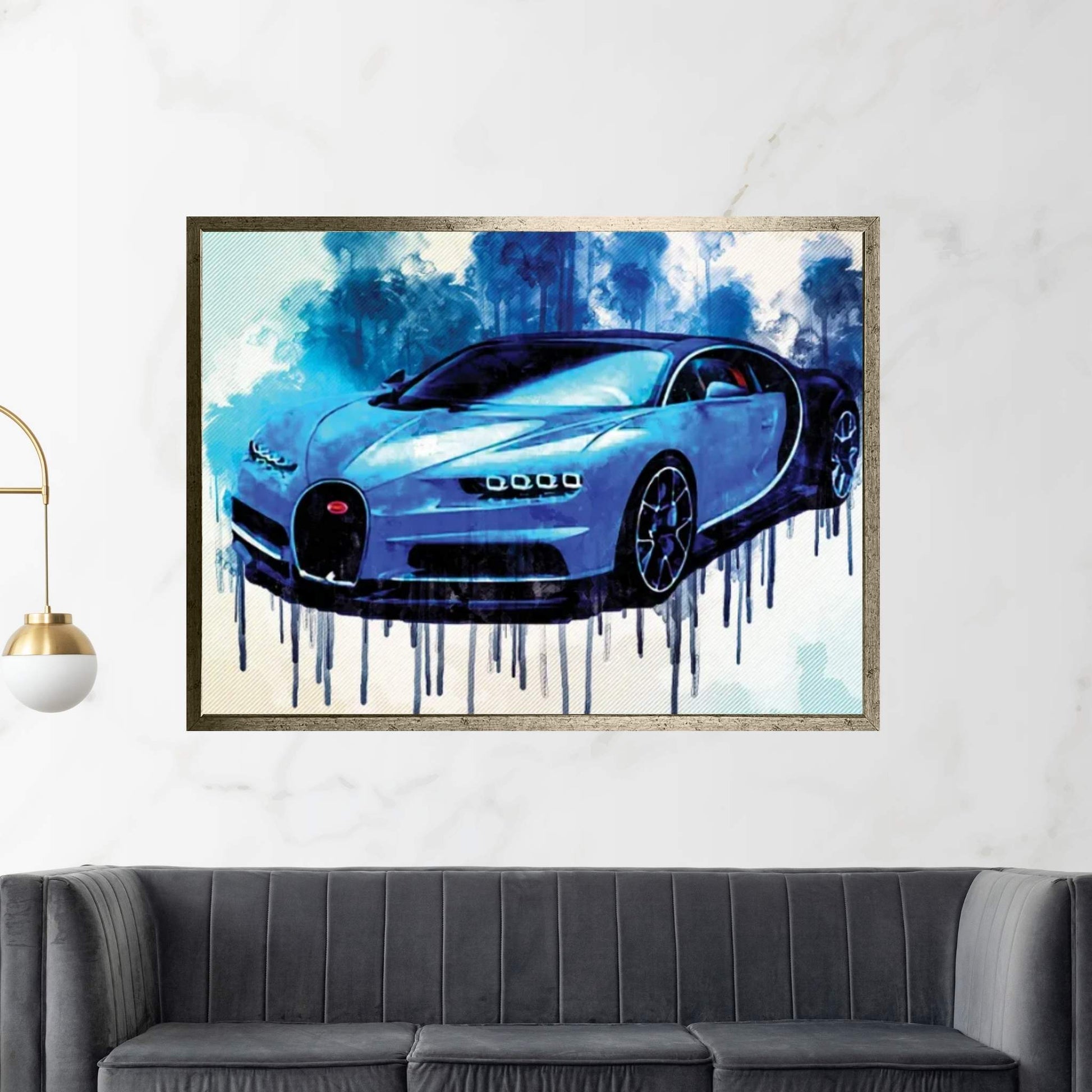 Hypercar 2017 Bugatti Bugatti Chiron Blue Bugatti Canvas Wall Art - Y Canvas