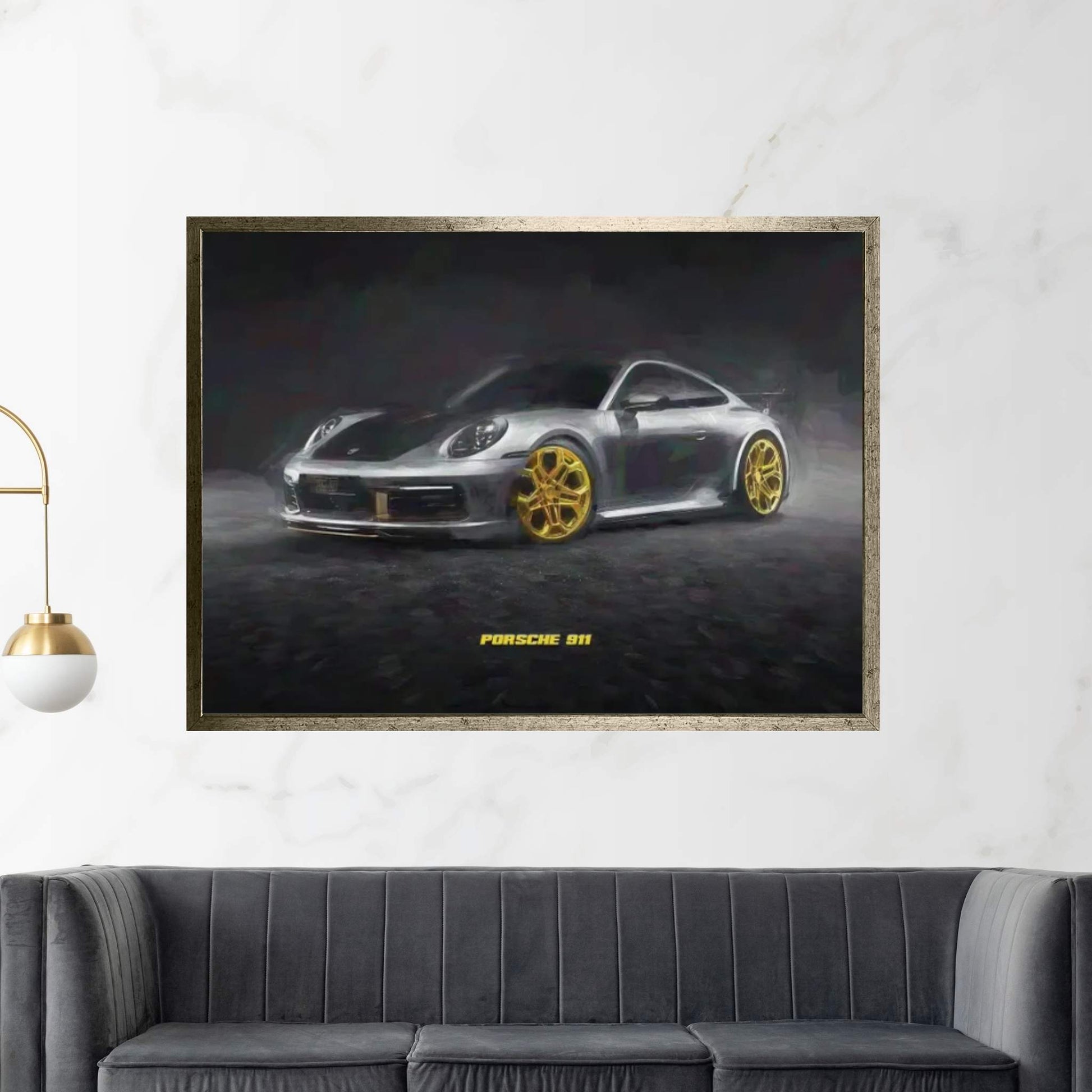 Porsche 911 In Watercolor Canvas Wall Art - Y Canvas
