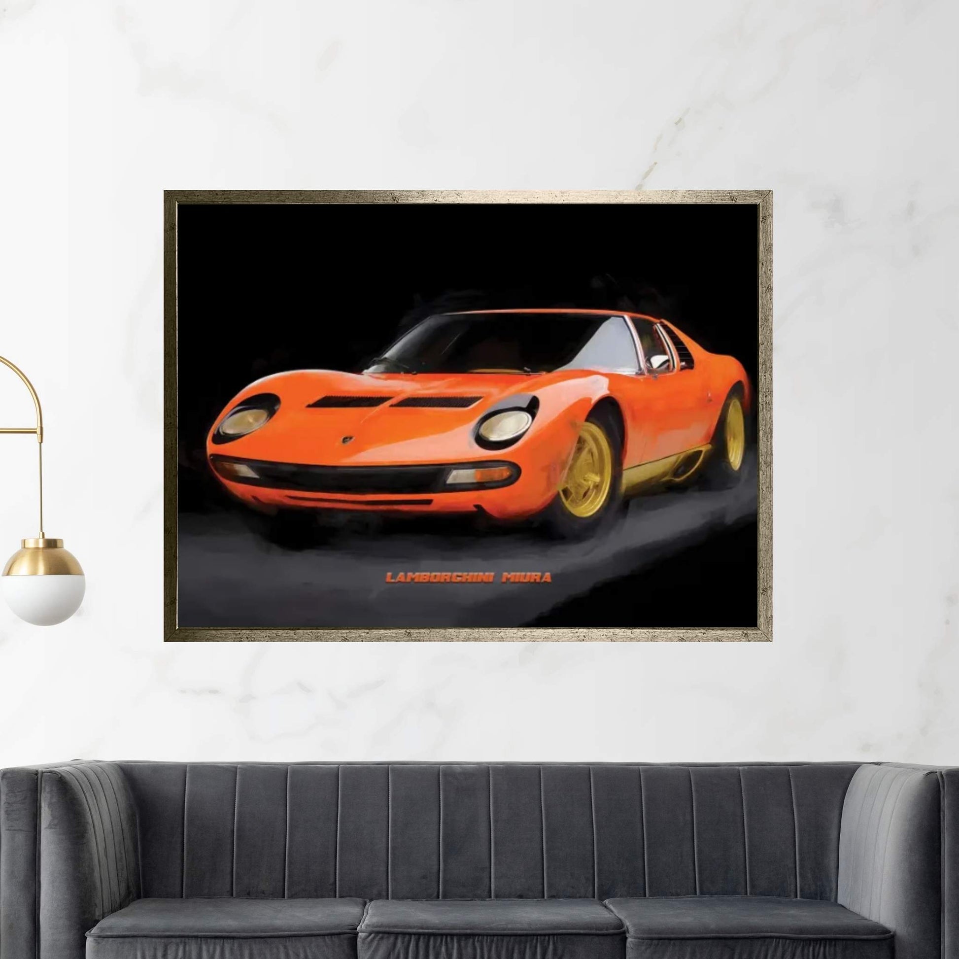 Lamborghini Miura In Watercolor Canvas Wall Art - Y Canvas