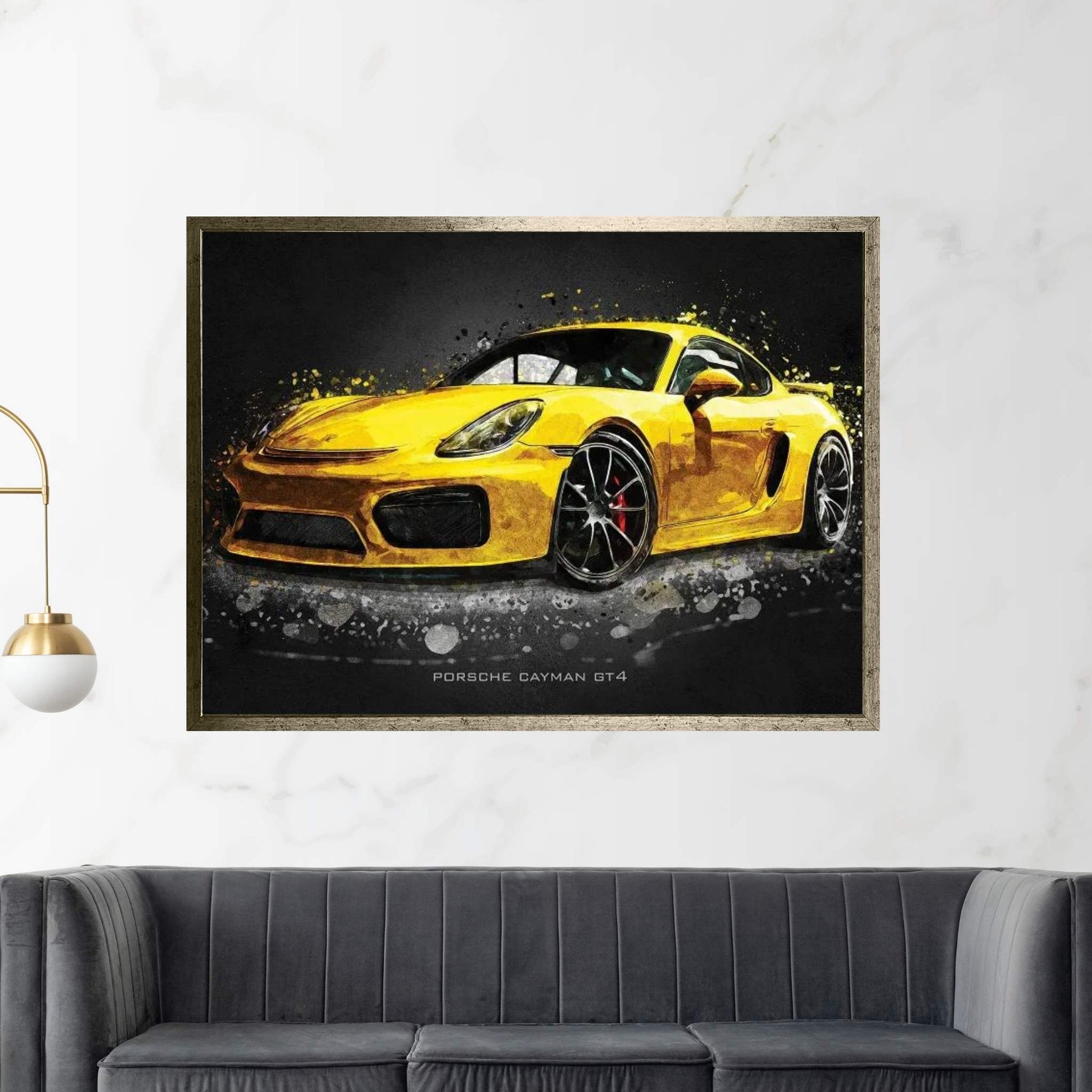 Porsche Cayman Gt4 Acrylic Canvas Wall Art - Y Canvas