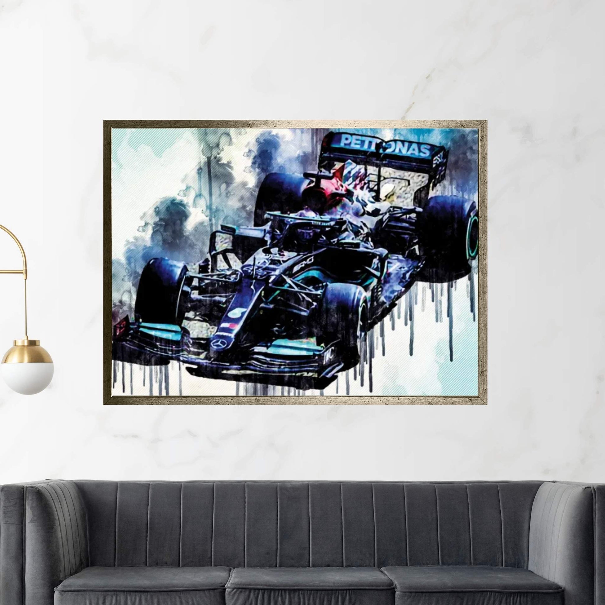 Lewis Hamilton 2021 Mercedes-Amg F1 W12 Mercedes-Amg Petronas Formula One Team British Racing Drivers Formula 1 Canvas Wall Art - Y Canvas
