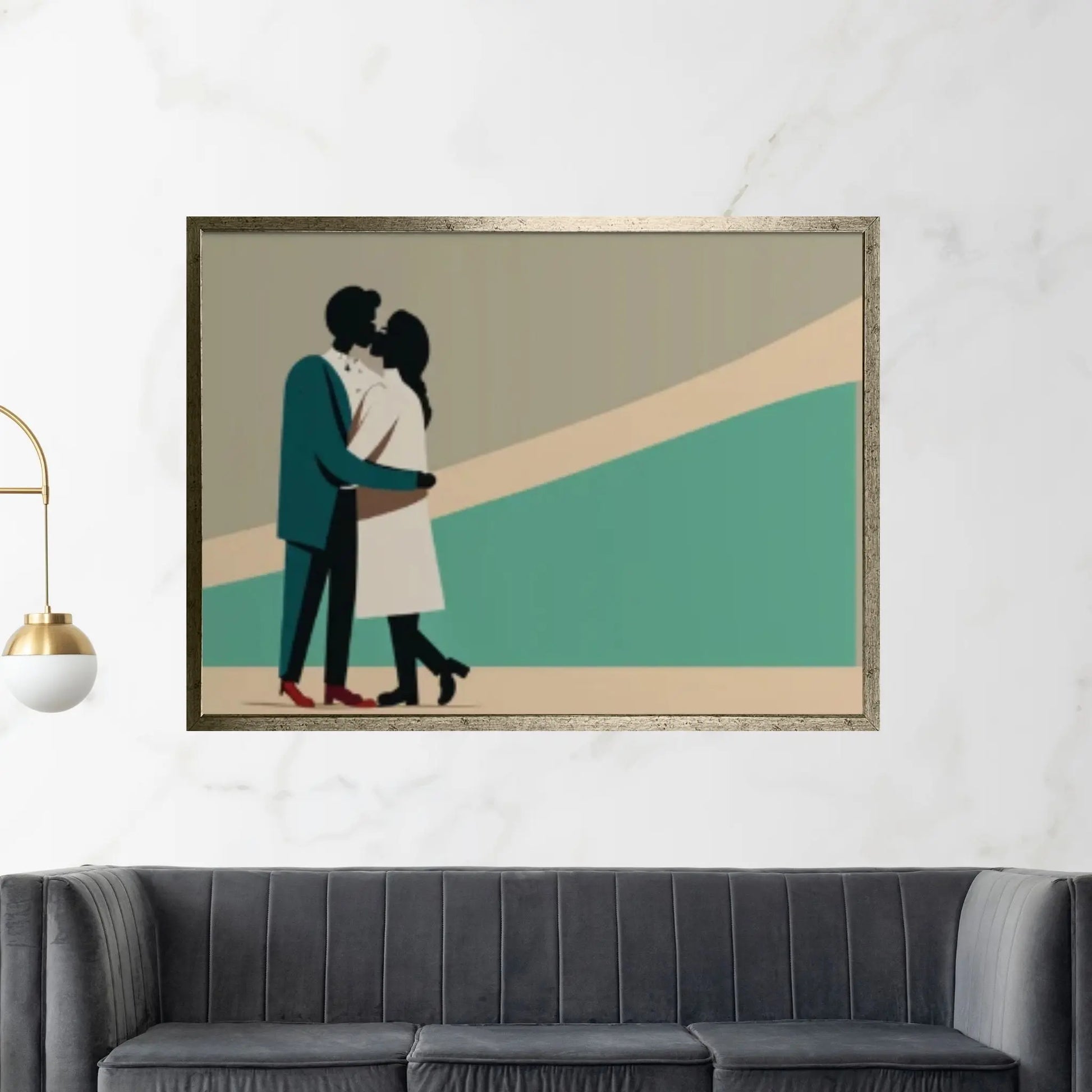 Love Canvas Decor, Hugging Couples, Love Wall Decor, Kissing Man and Woman Art - Y Canvas