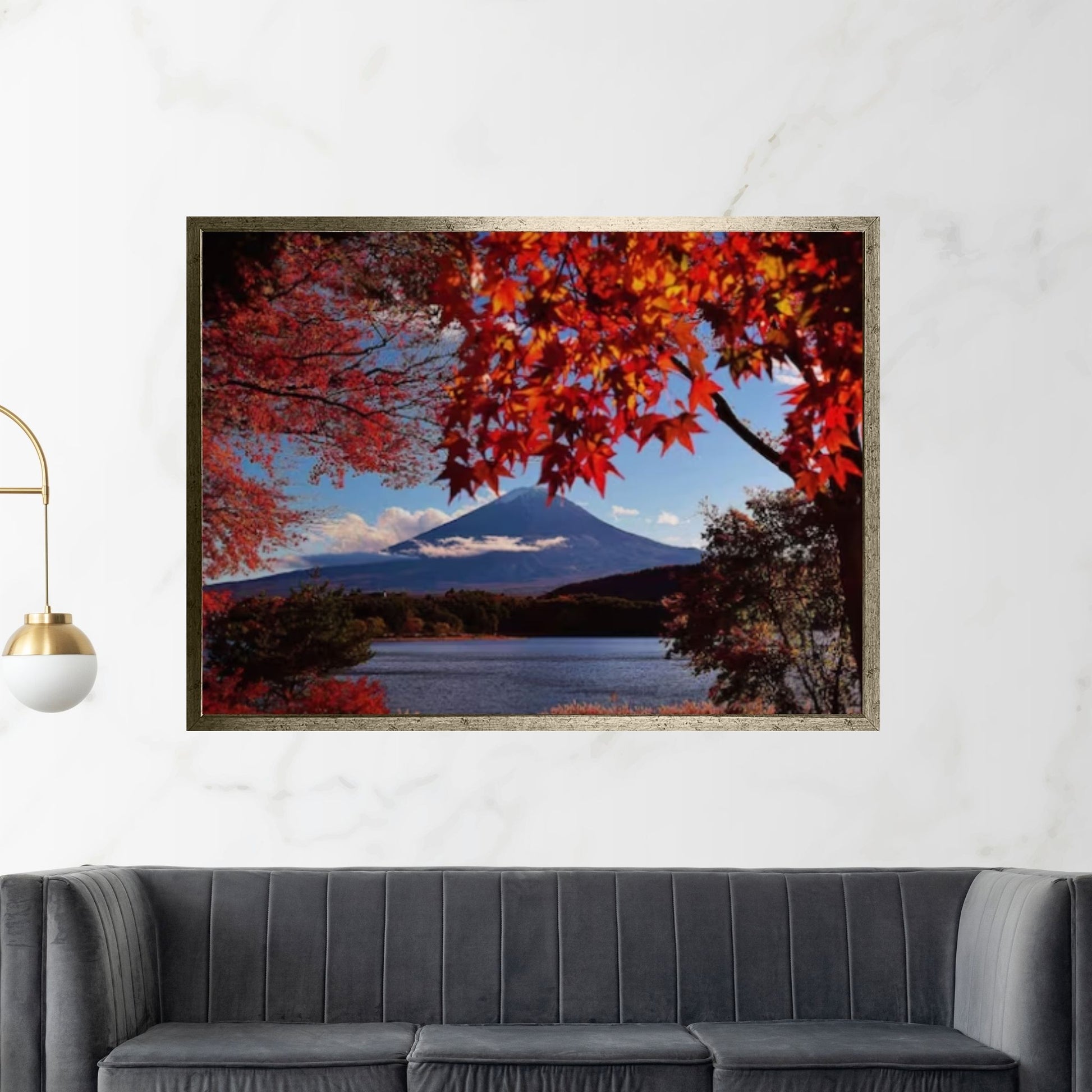 Fuji Kawaguchiko Autumn Leaves Canvas Wall Art - Y Canvas