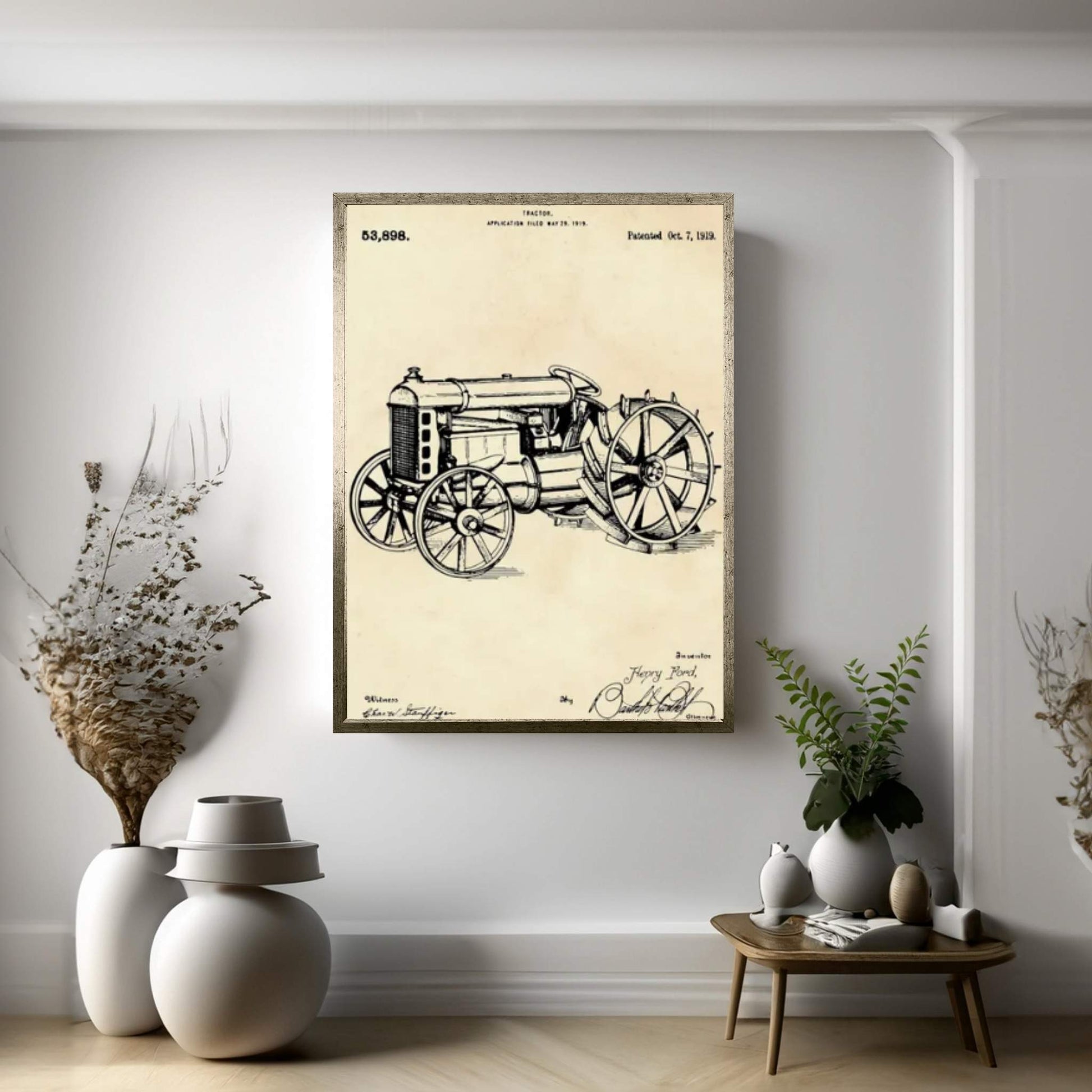 Tractor Patent II Canvas Wall Art - Y Canvas