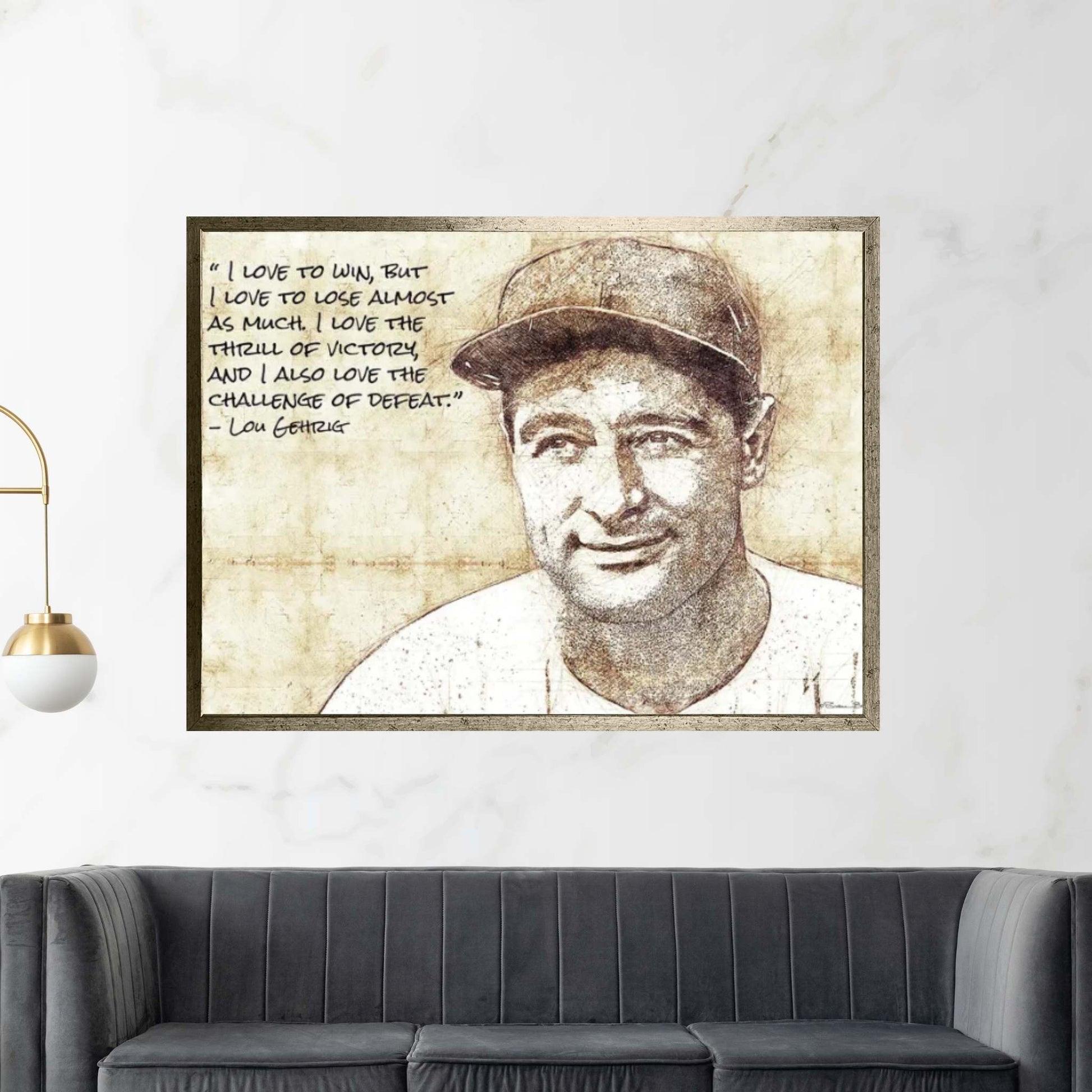 Lou Gehrig Sketch Canvas Wall Art - Y Canvas