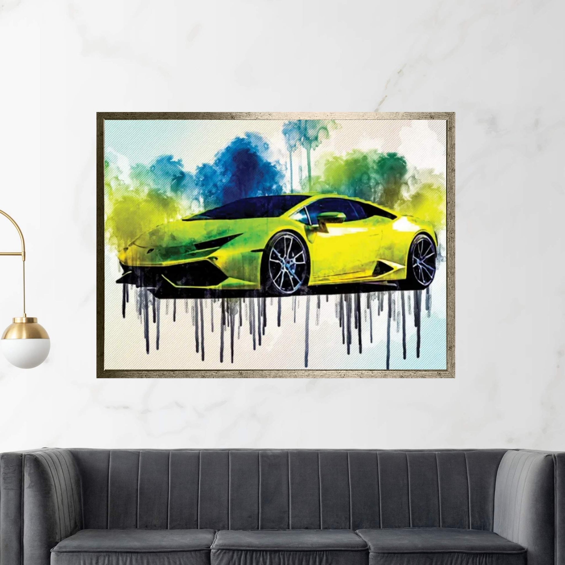 Lamborghini Huracan 2015 Hypercar Green Canvas Wall Art - Y Canvas