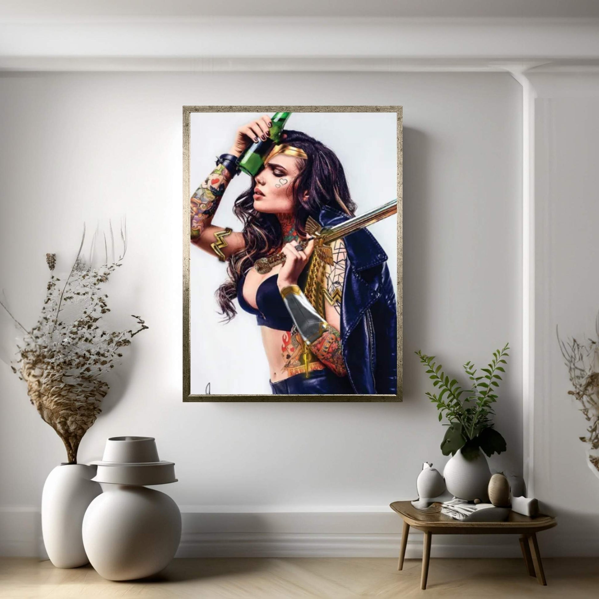 Wonder Woman Beer Canvas Wall Art - Y Canvas