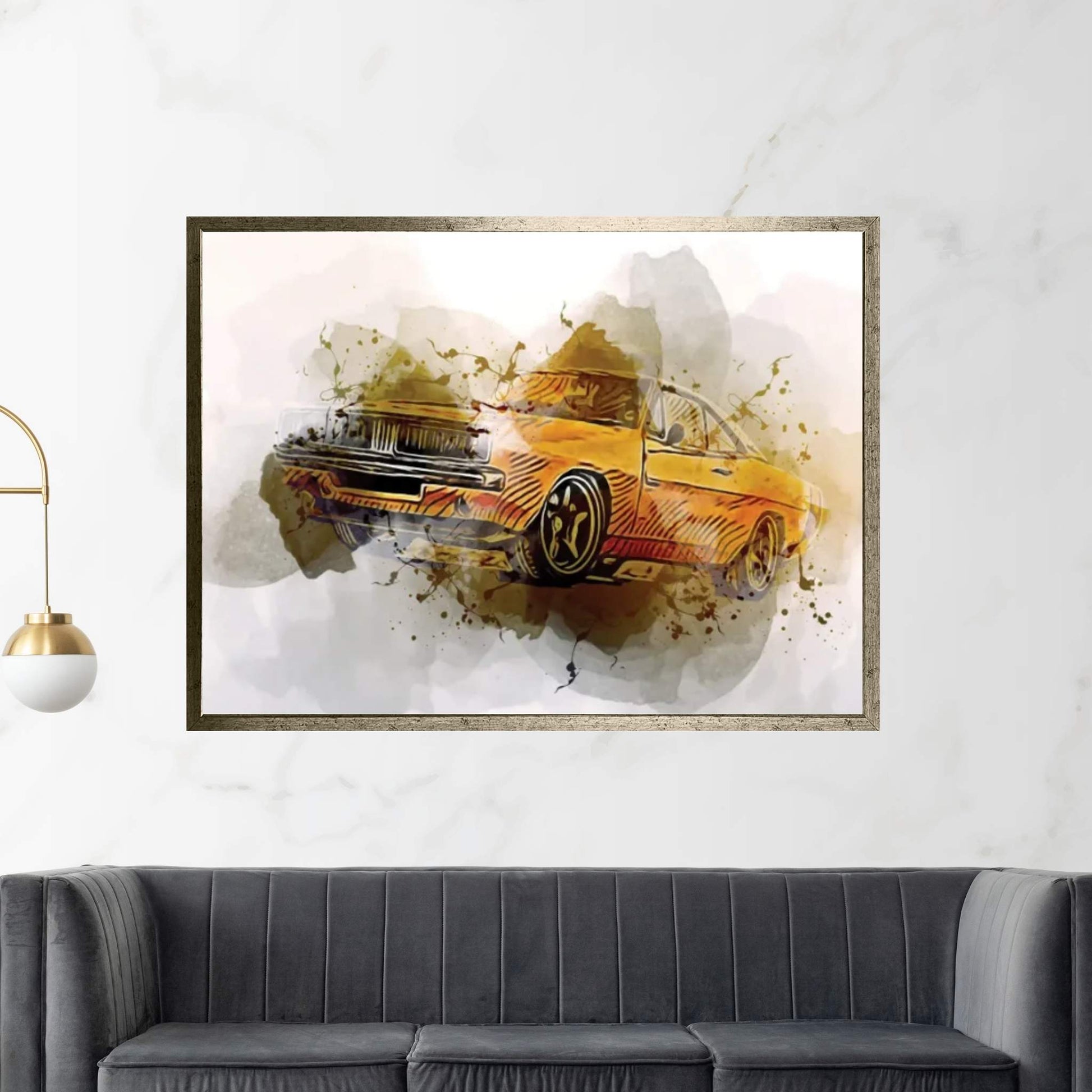 1969 Dodge Charger Captiv Abstract Cars Car Drawings Dodge Canvas Wall Art - Y Canvas