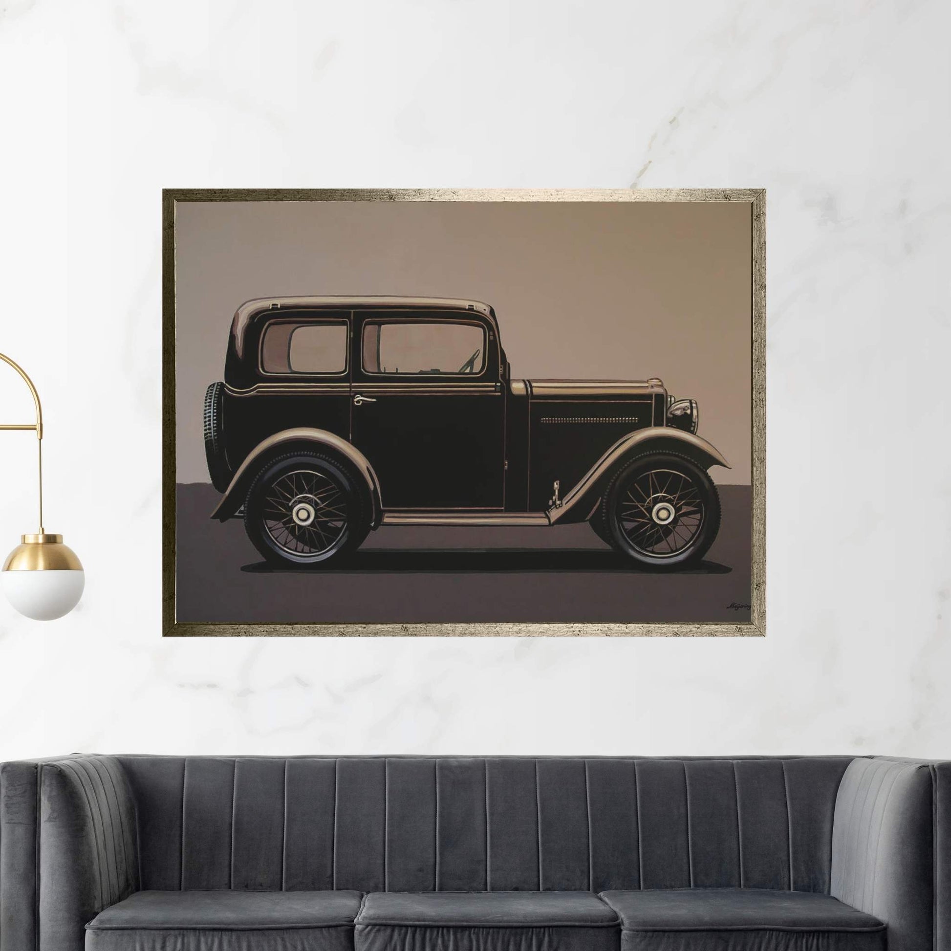Morris Minor Saloon 1928 Canvas Wall Art - Y Canvas