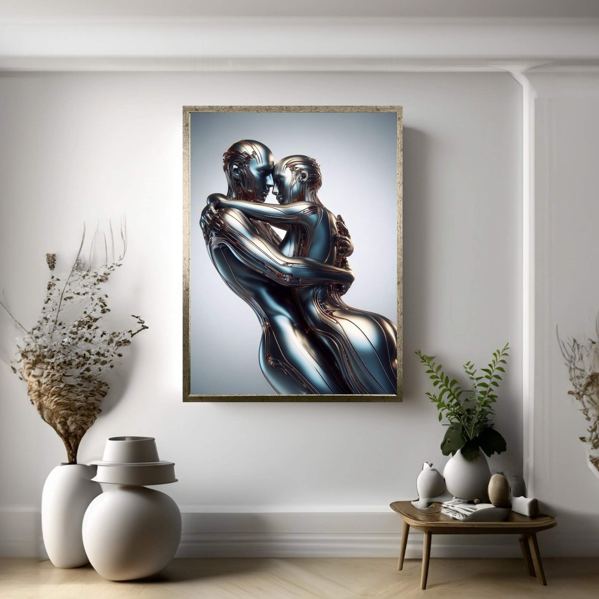 Metalic Love Couple Canvas Wall Art - Y Canvas