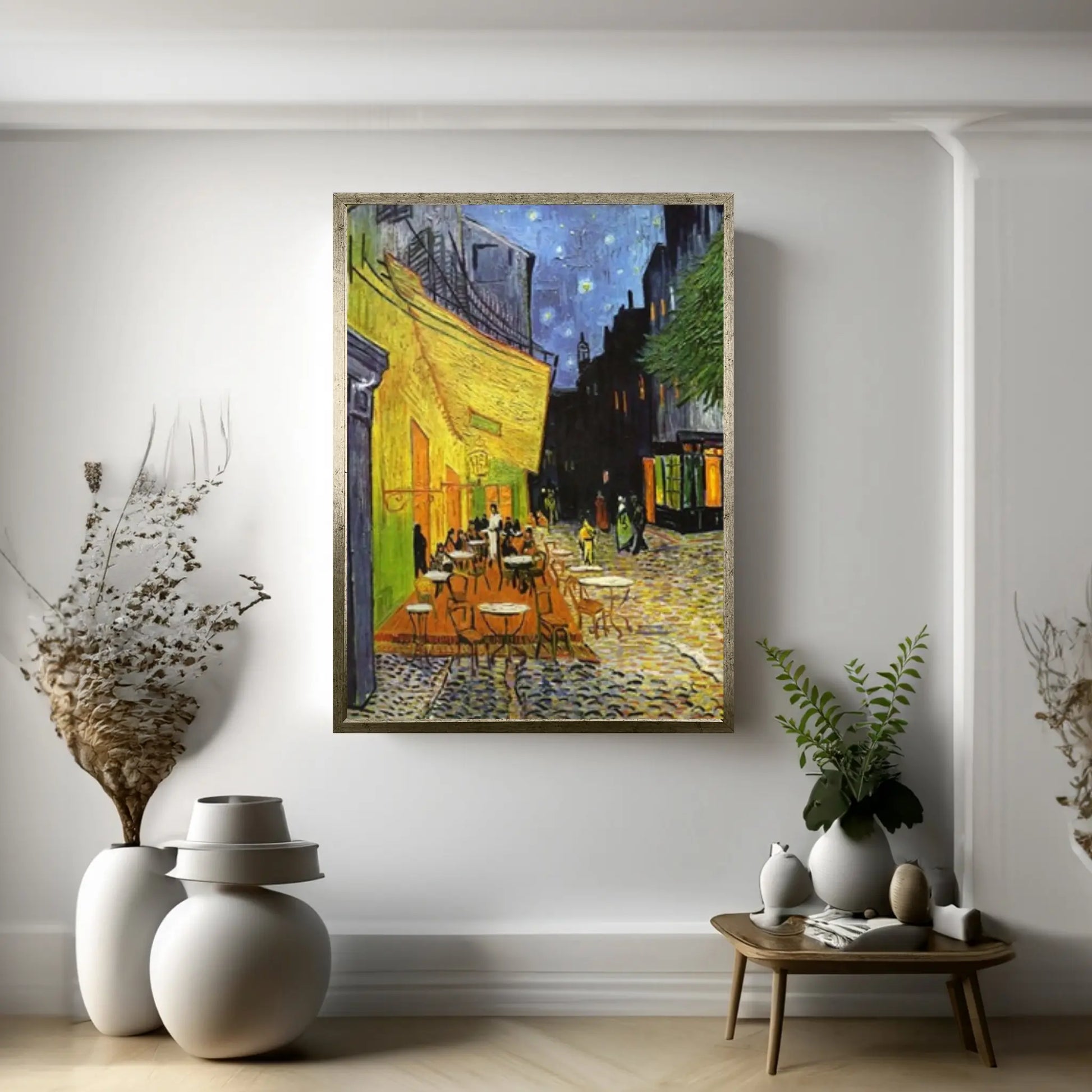 Cafe Terrace Night, Starry Sky Landscape Art Canvas Wall Art Print, Van Gogh Poster - Y Canvas