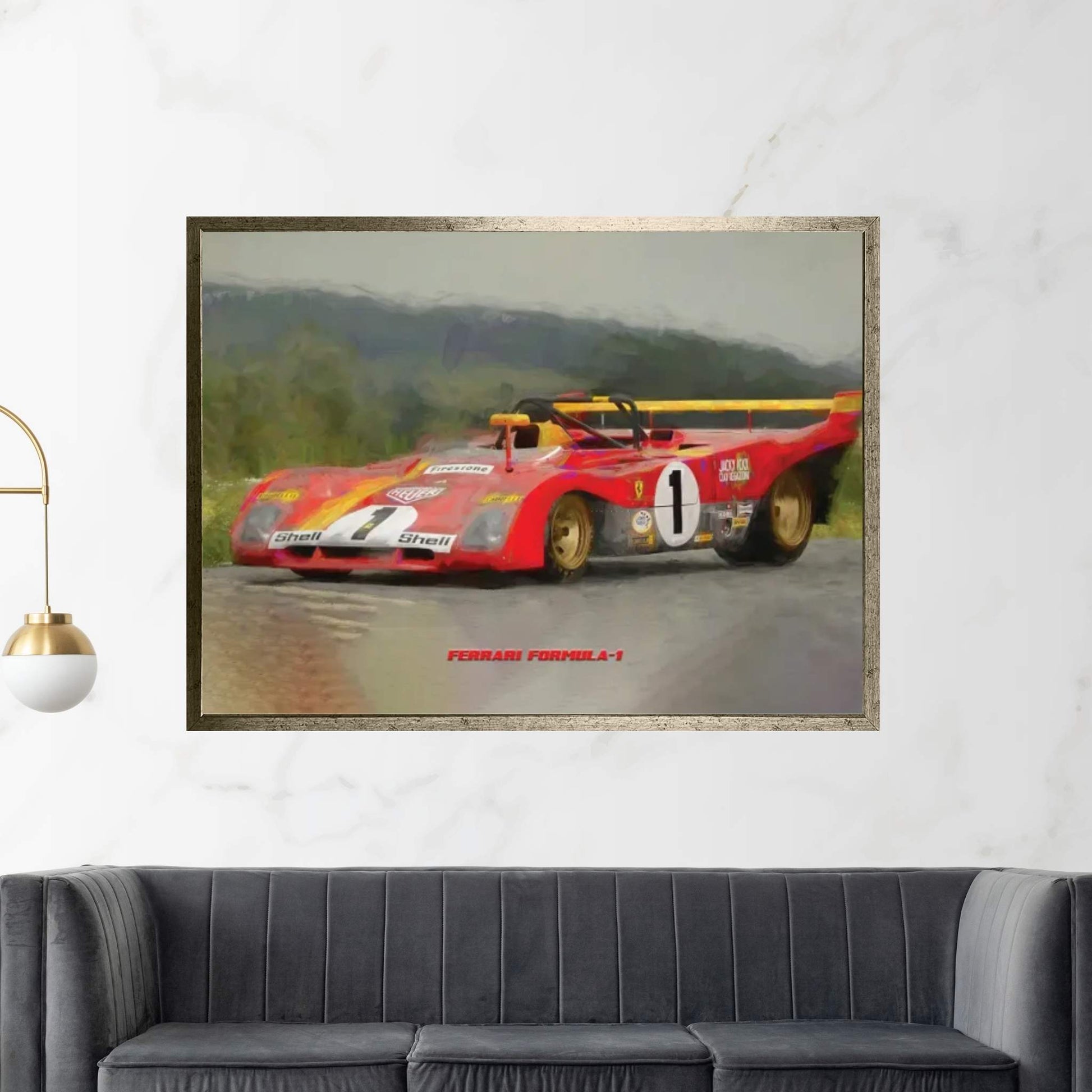 Ferrari Retro Formula I Canvas Wall Art - Y Canvas
