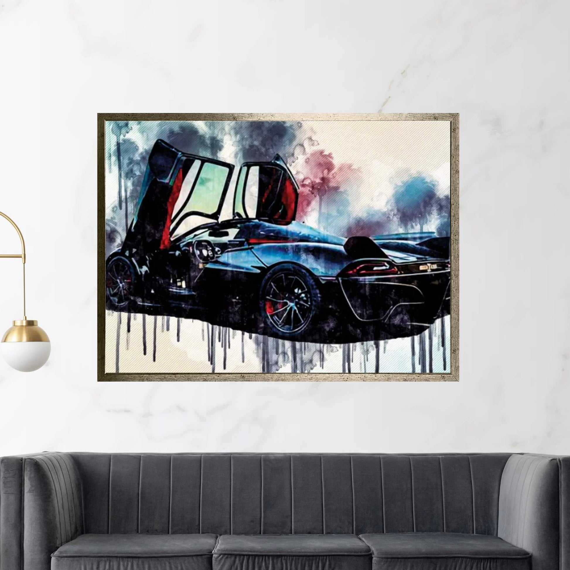 2020 SSC Tuatara Rear View Luxury Hypercar New Black Ssc Tuatara Sports Canvas Wall Art - Y Canvas
