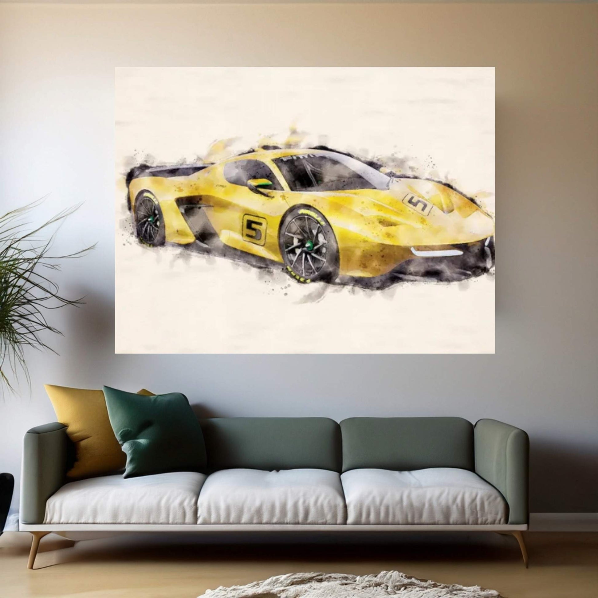Fittipaldi EF7 Vision Sports Car V2 Canvas Wall Art - Y Canvas