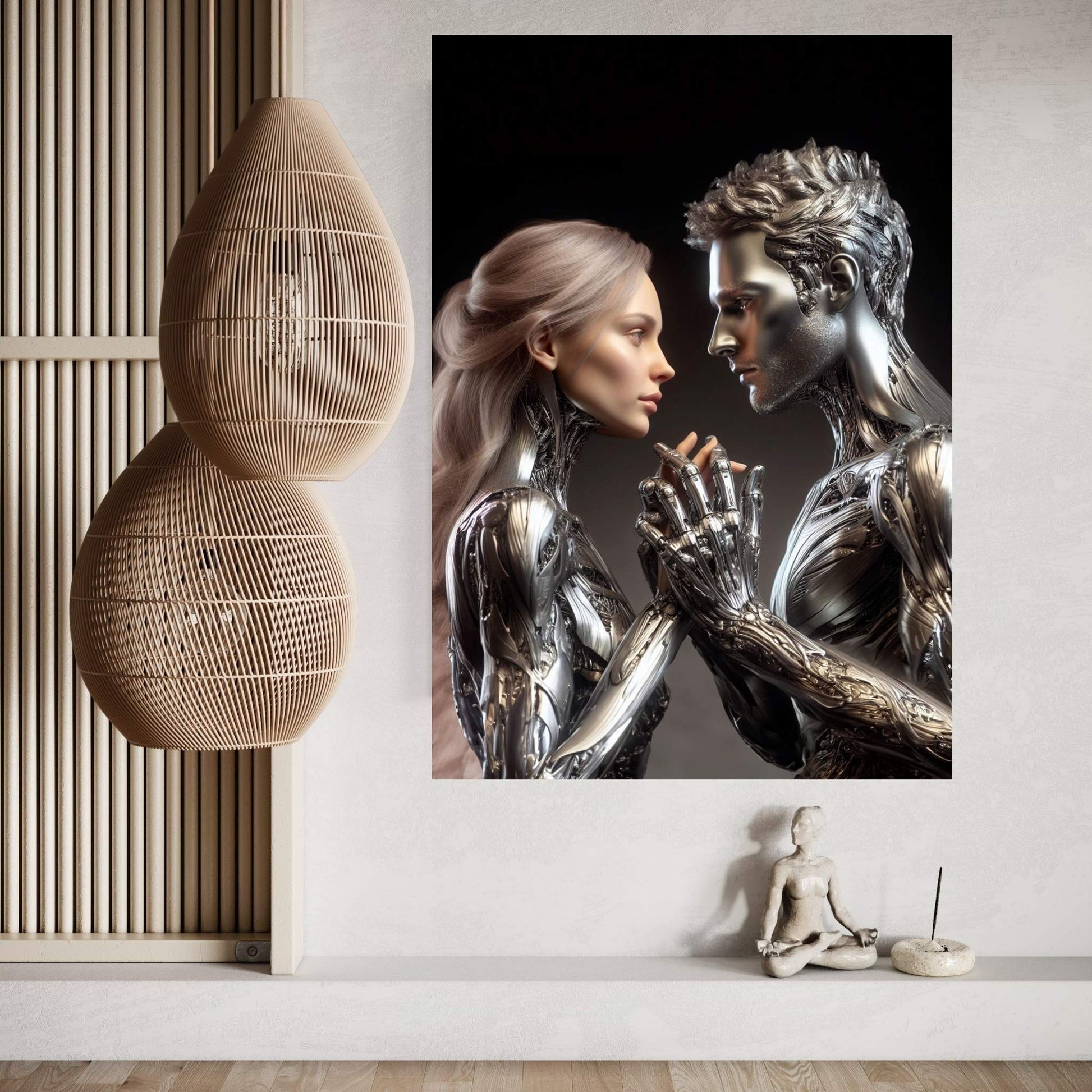 Metalic Love Couple Canvas Wall Art - Y Canvas