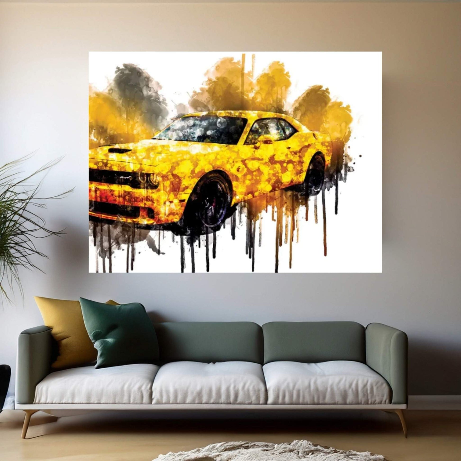 Car 2018 Dodge Challenger SRT Hellcat Widebody Canvas Wall Art - Y Canvas