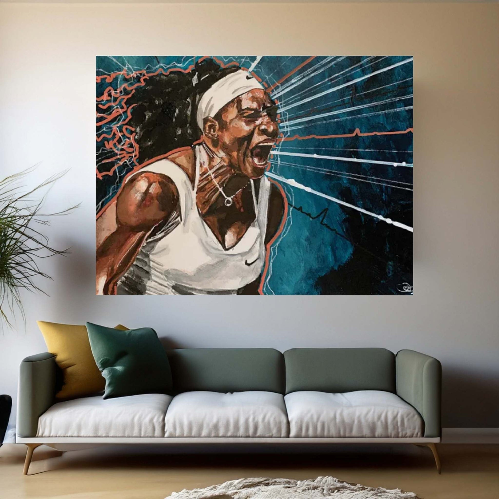 Serena Action Canvas Wall Art - Y Canvas