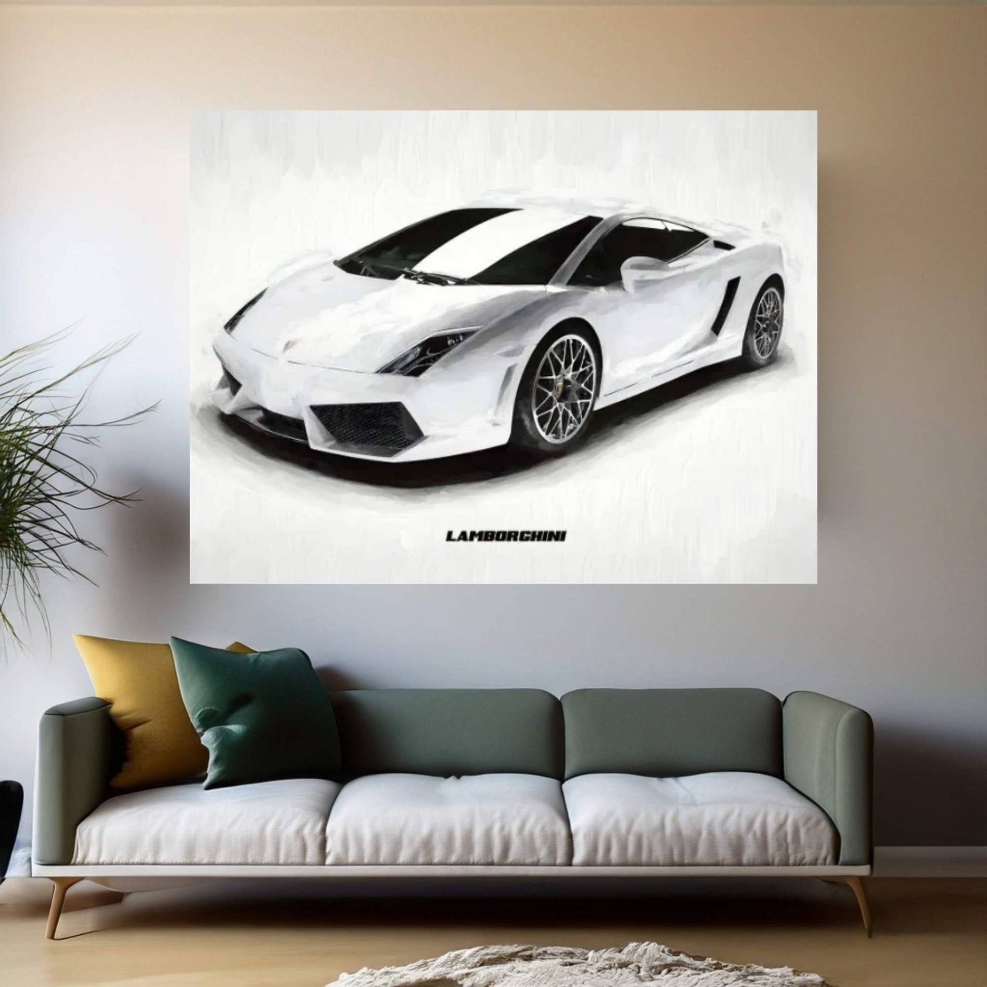 Lamborghini In Watercolor Canvas Wall Art - Y Canvas