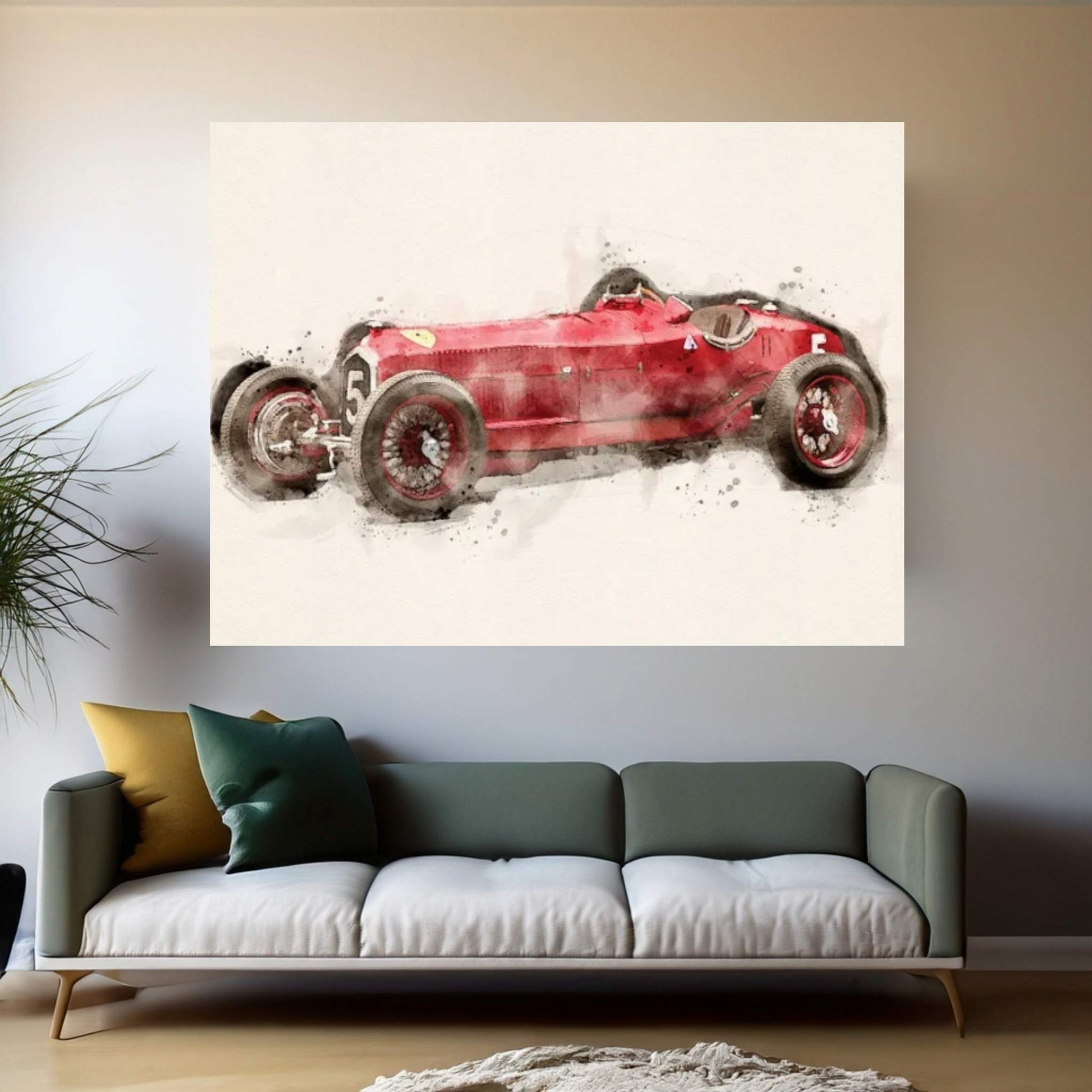 Alfa Romeo Retro V II Canvas Wall Art - Y Canvas