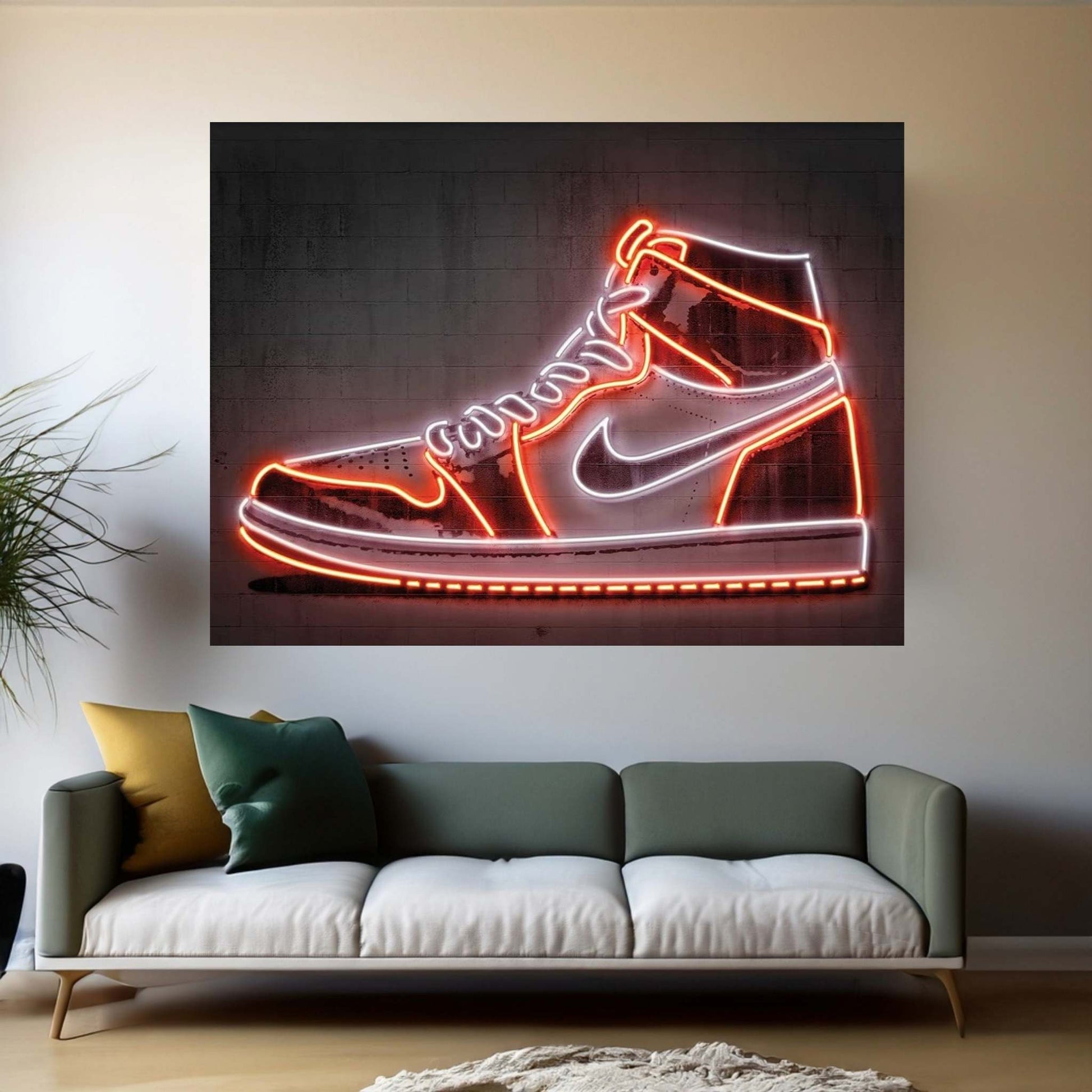Jordan 1 Gold Canvas Wall Art - Y Canvas