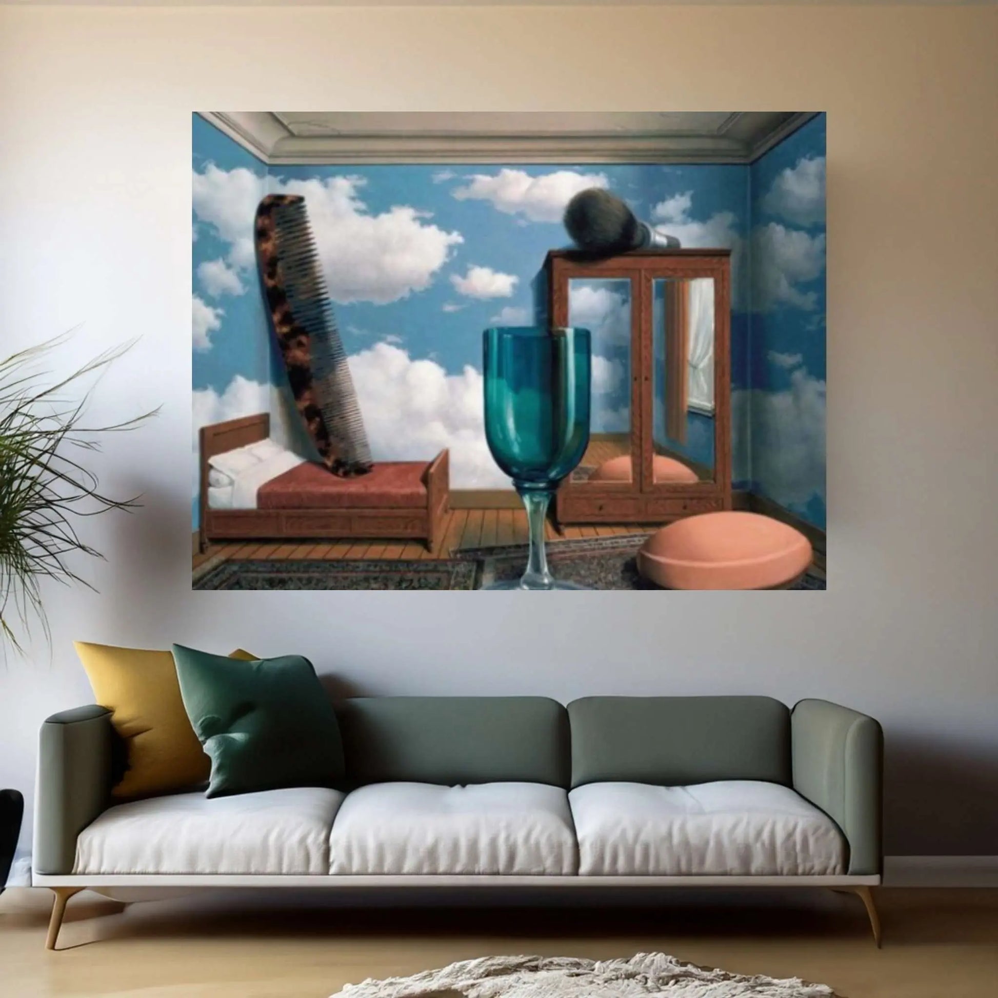 Rene Magritte Personal Values Canvas Wall Art Poster, Rene Magritte Exhibition Print - Y Canvas