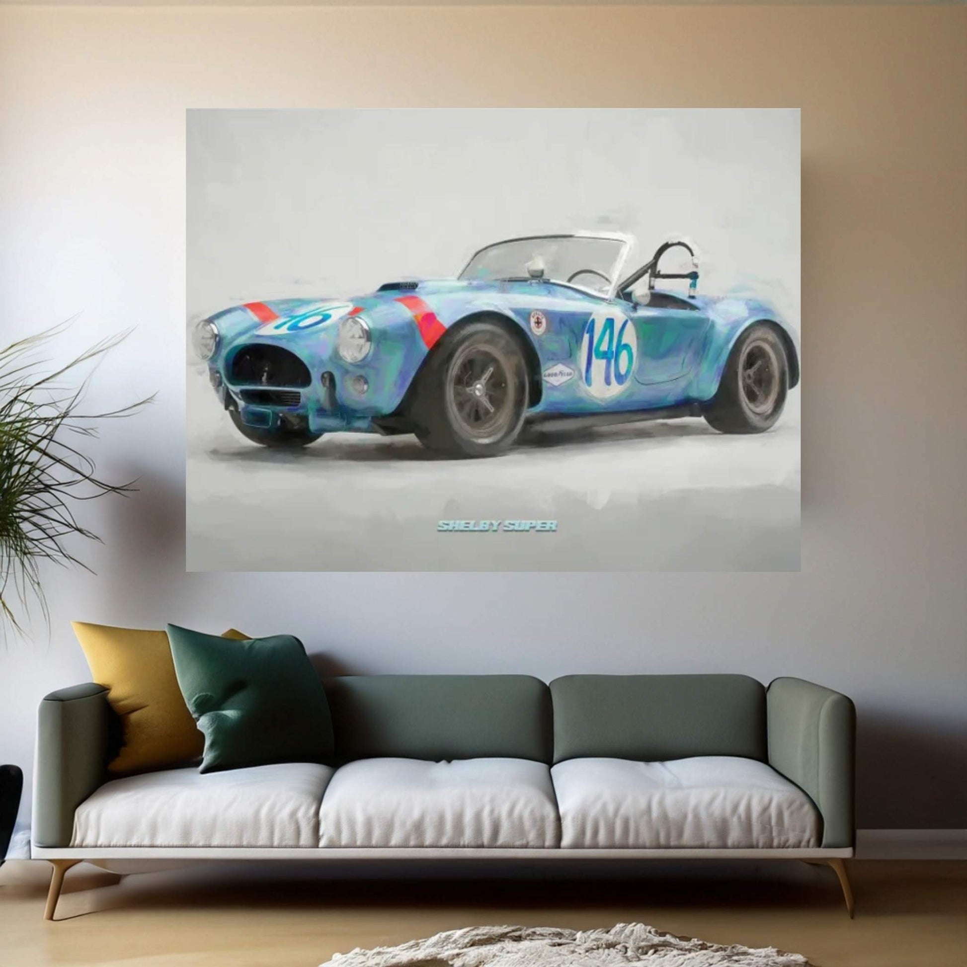 Shelby Super In Watercolor Canvas Wall Art - Y Canvas