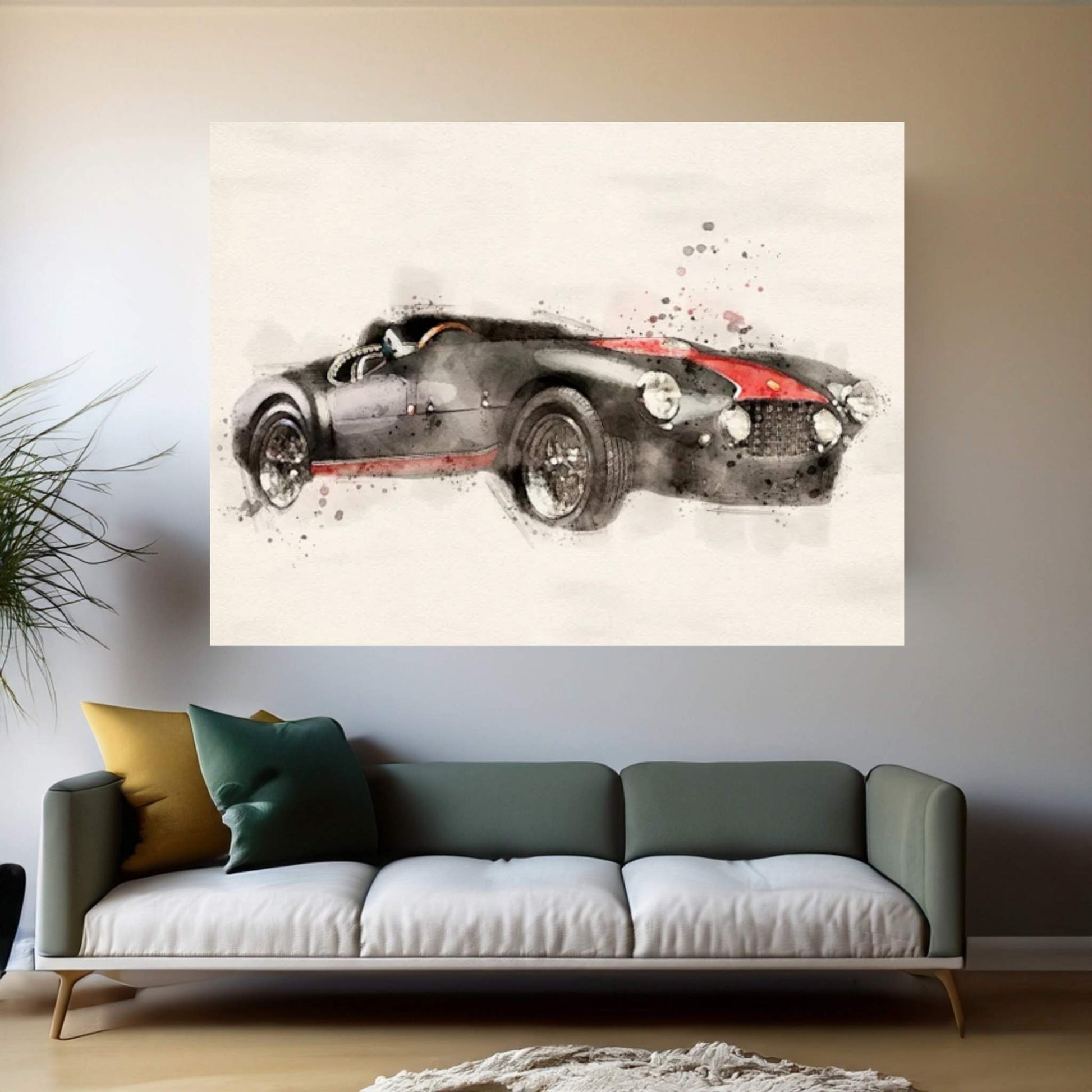 Ferrari Retro MCMLIII Canvas Wall Art - Y Canvas