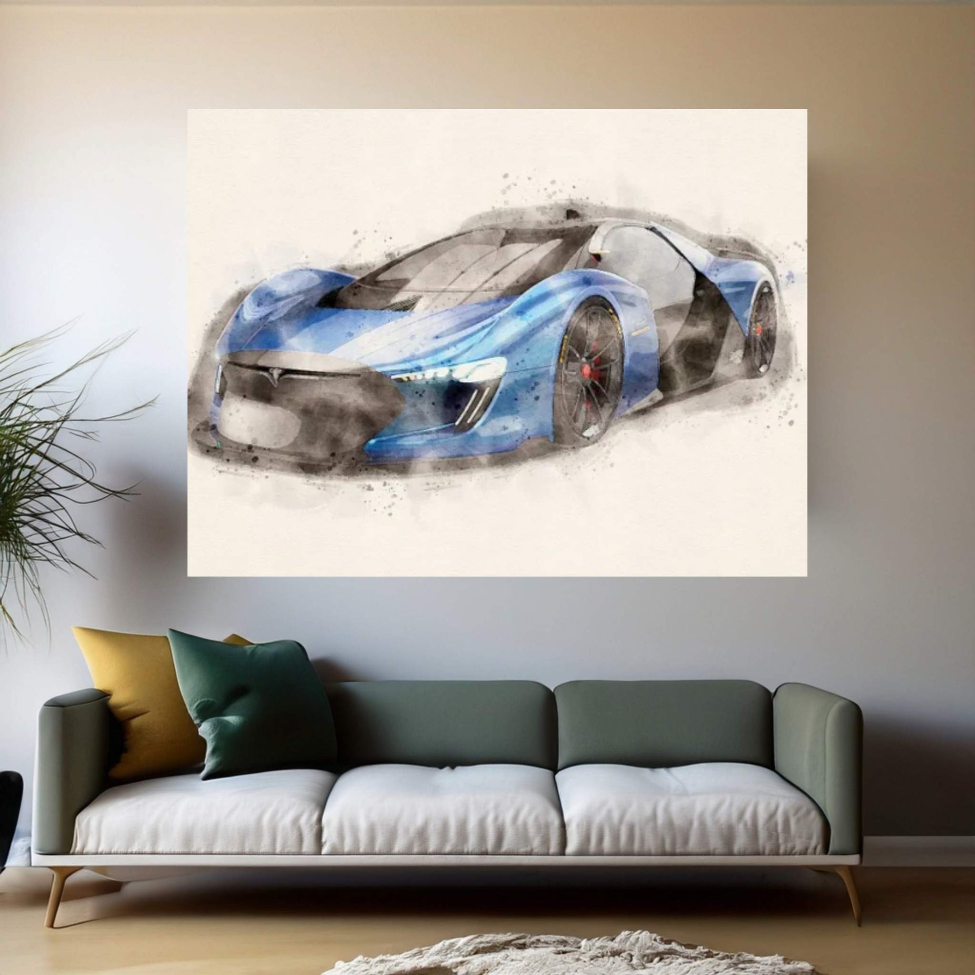 Tesla Motors V II Canvas Wall Art - Y Canvas