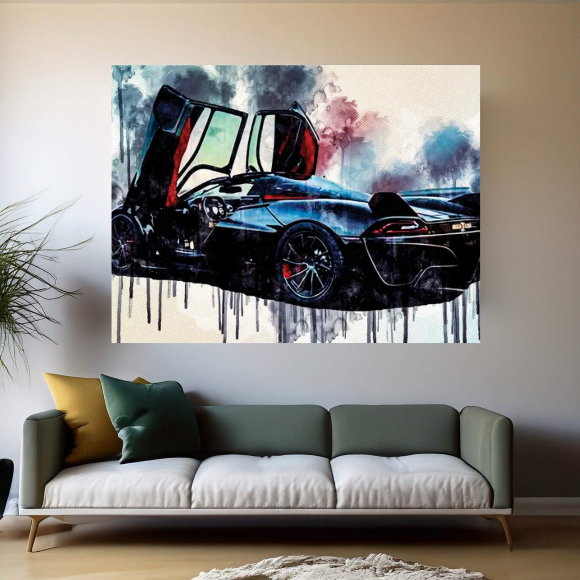 2020 SSC Tuatara Rear View Luxury Hypercar New Black Ssc Tuatara Sports Canvas Wall Art - Y Canvas