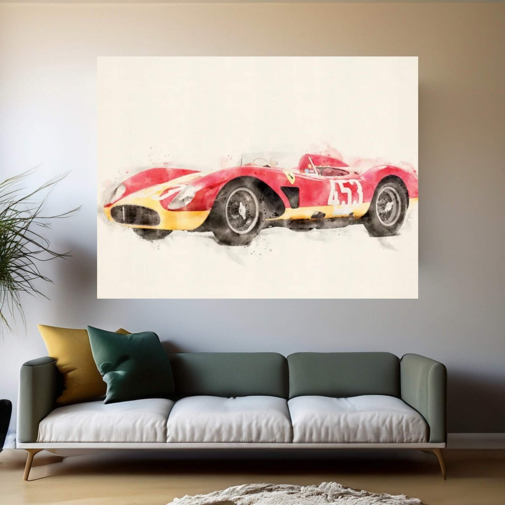 Ferrari Retro Tuning MCMLVII Canvas Wall Art - Y Canvas
