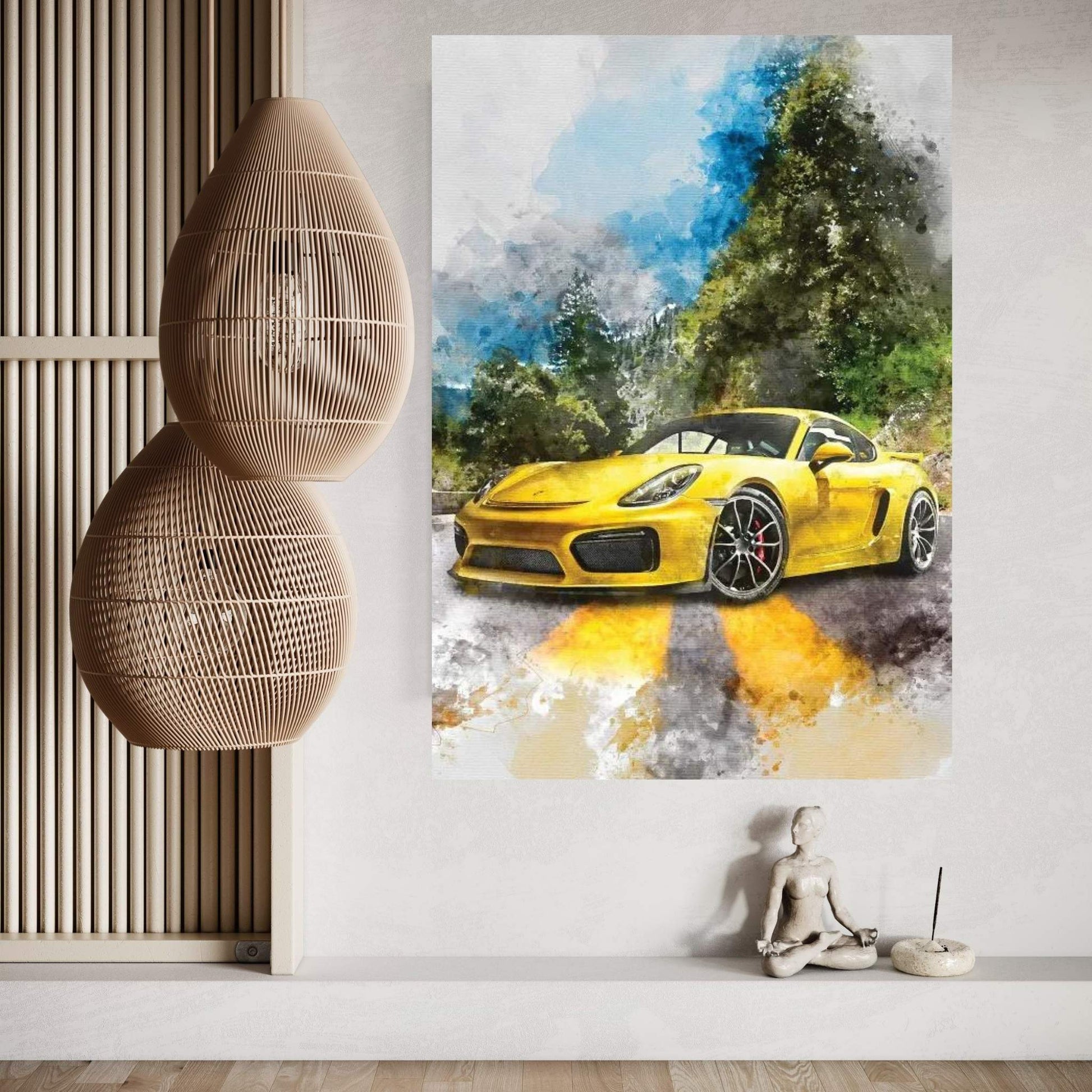 Porsche Cayman GT4 Canvas Wall Art - Y Canvas