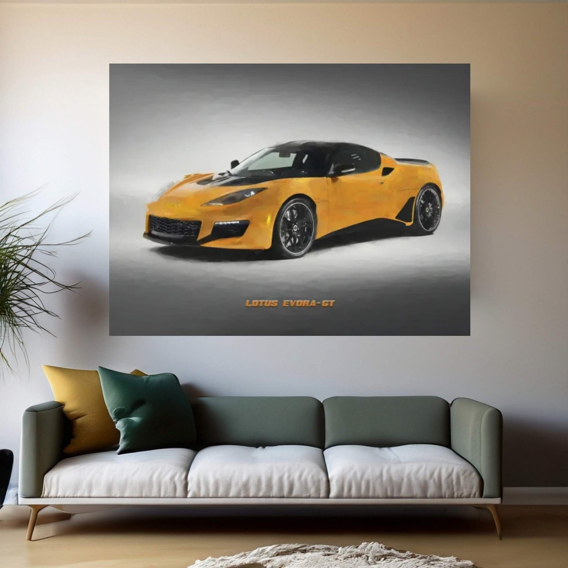 Lotus 2020 Evora GT In Watercolor Canvas Wall Art - Y Canvas