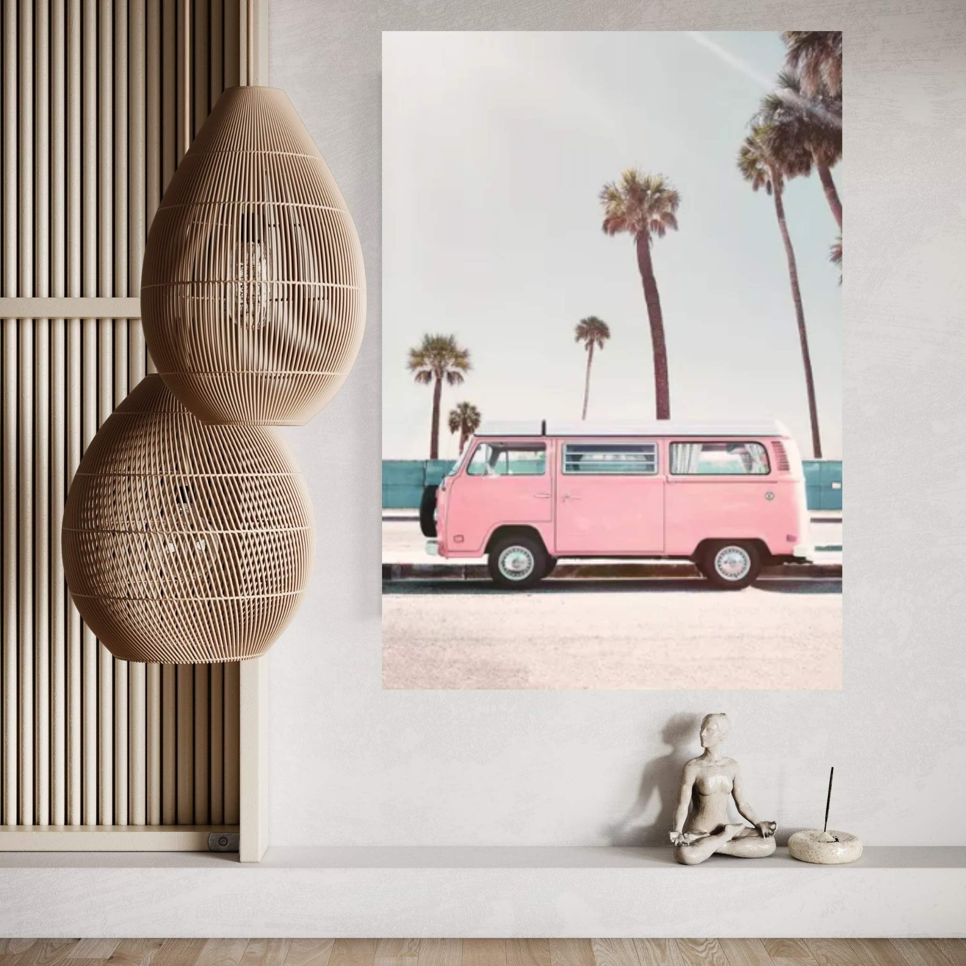 Pink Van Canvas Wall Art - Y Canvas