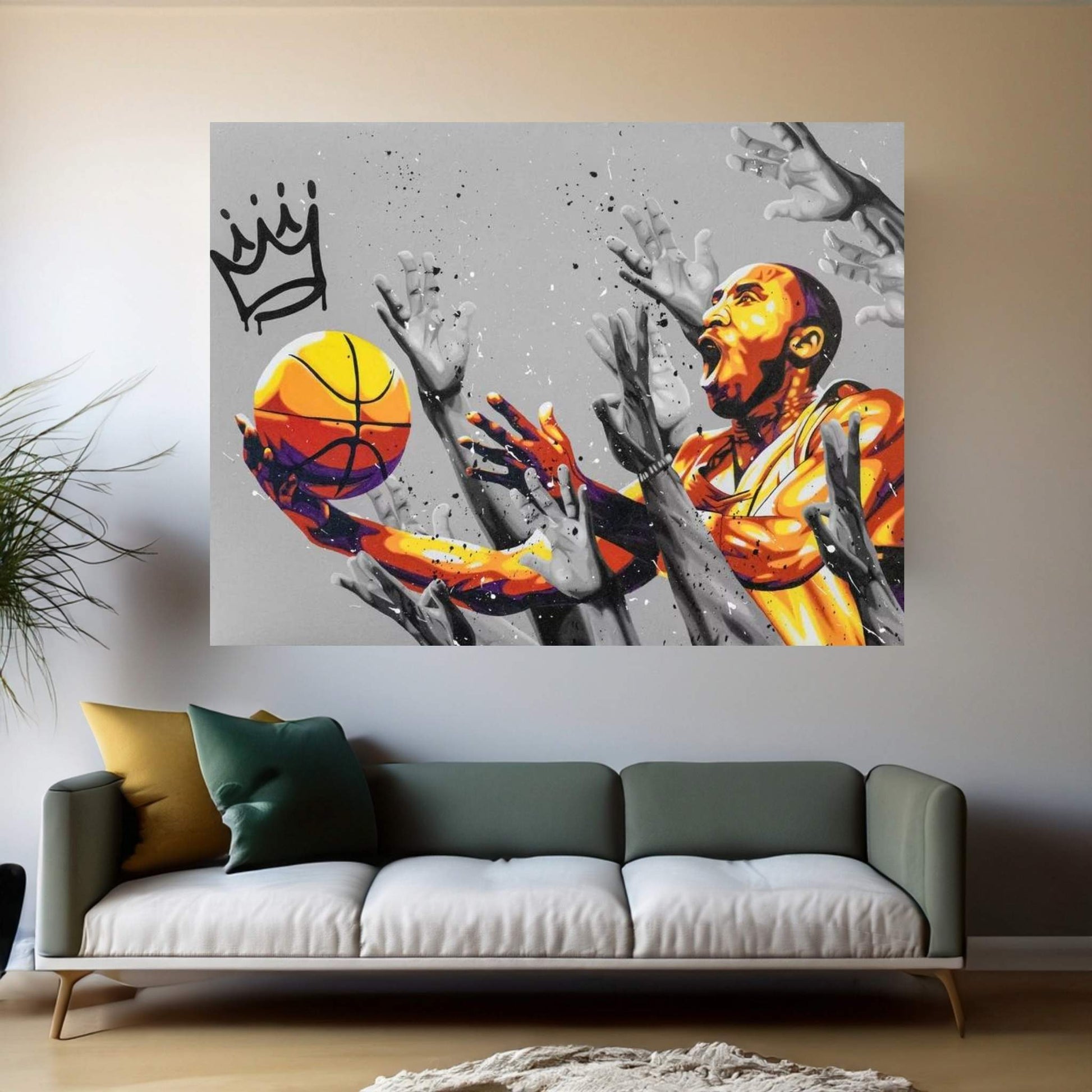 Kobe Crown Canvas Wall Art - Y Canvas