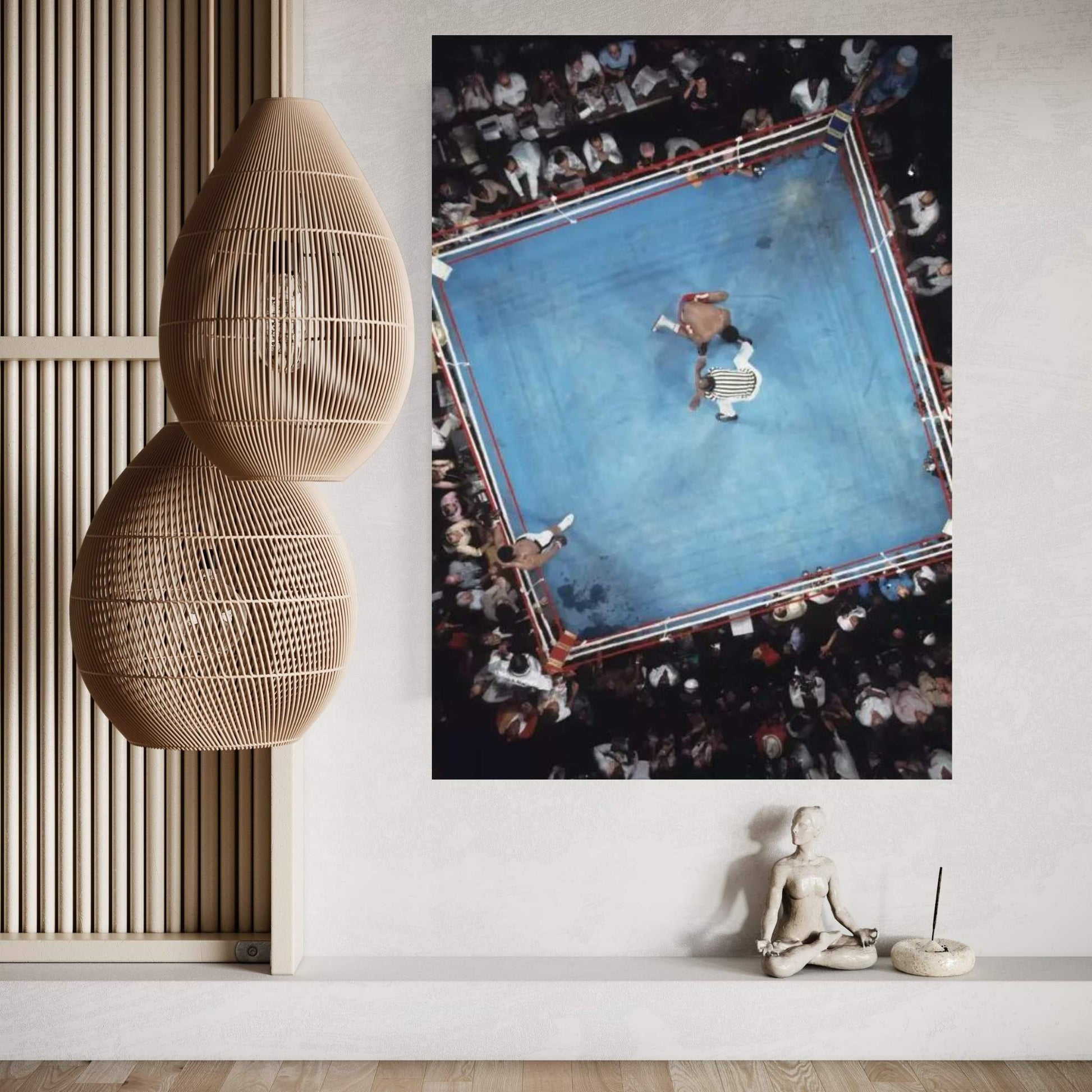 Opponent On One Knee Getting Counted Out, Rumble In The Jungle™ Canvas Wall Art - Y Canvas