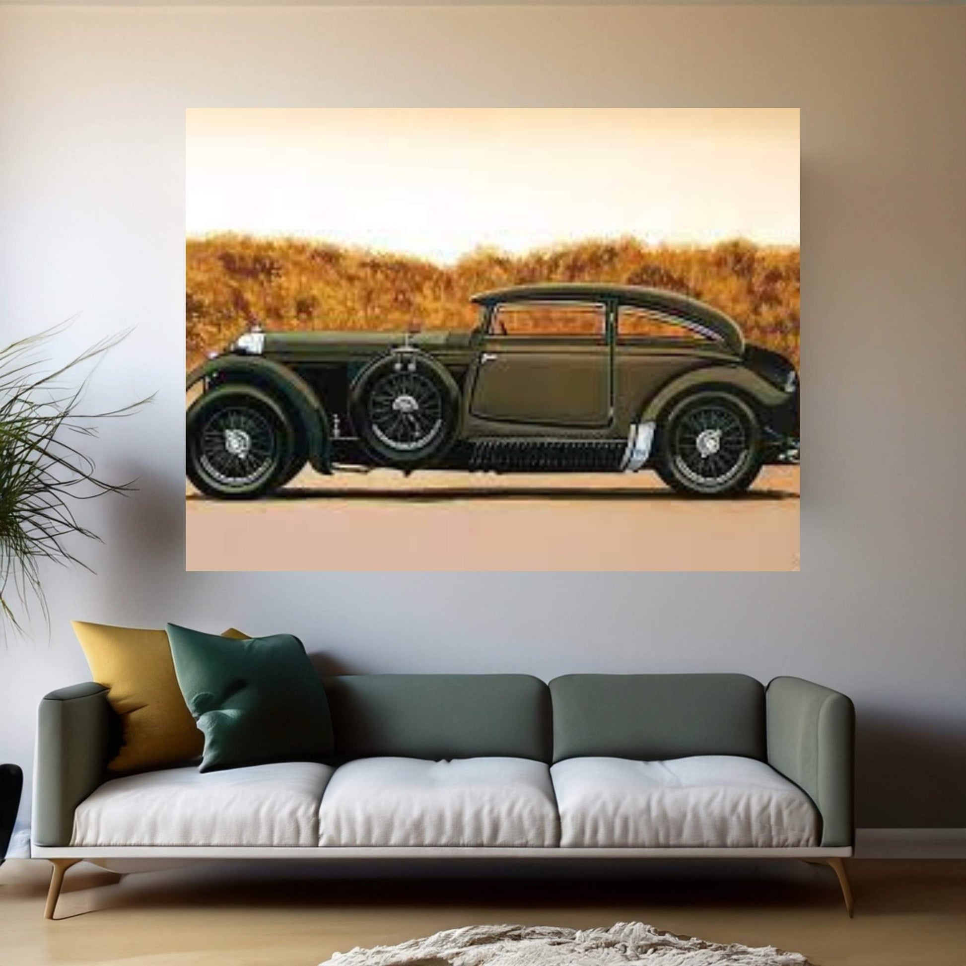 Bentley Blue Train Recreation Canvas Wall Art - Y Canvas