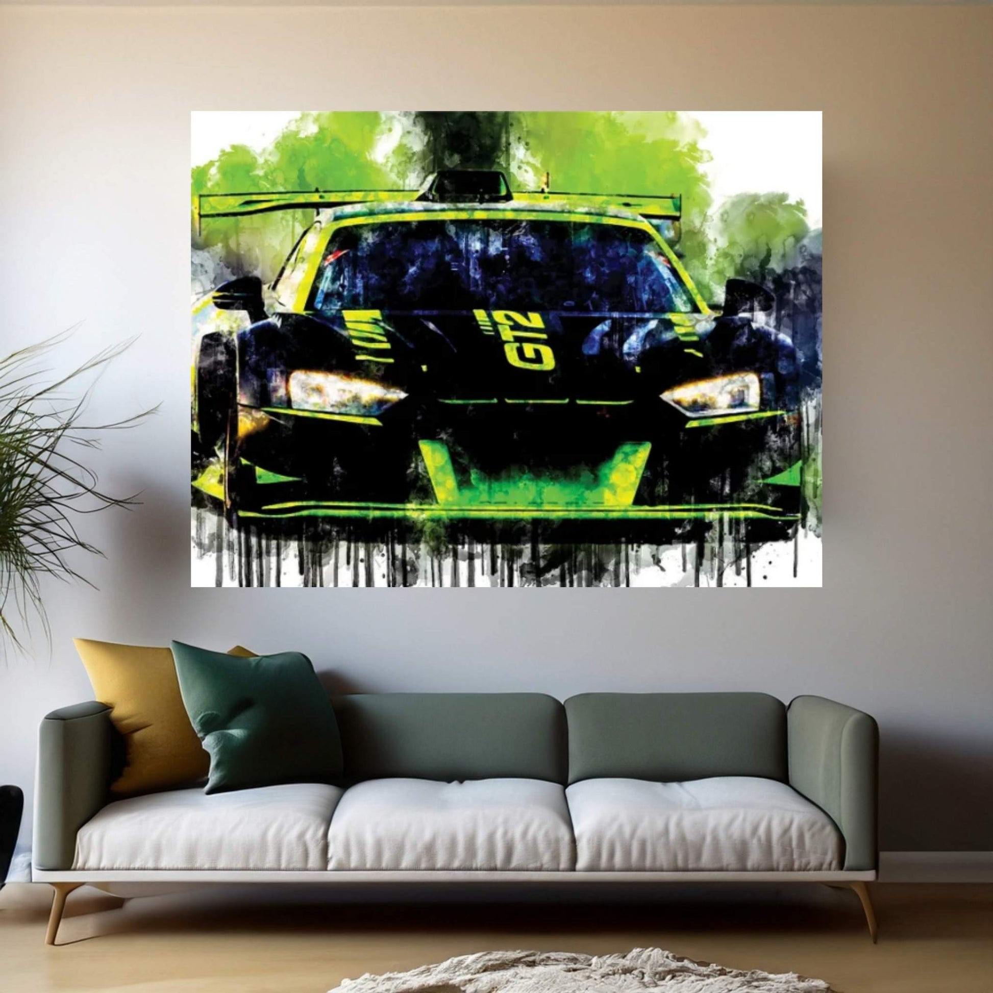 Audi R8 LMS GT2 Canvas Wall Art - Y Canvas