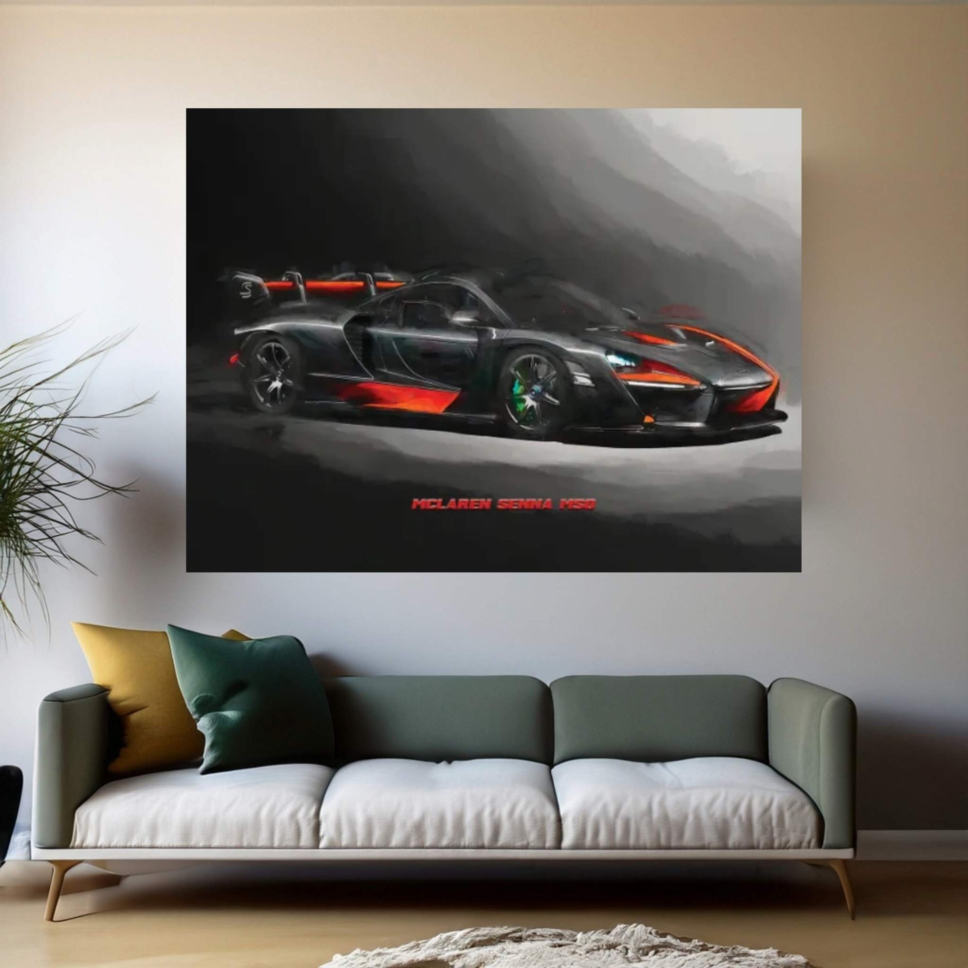 McLaren Senna MSO In Watercolor Canvas Wall Art - Y Canvas