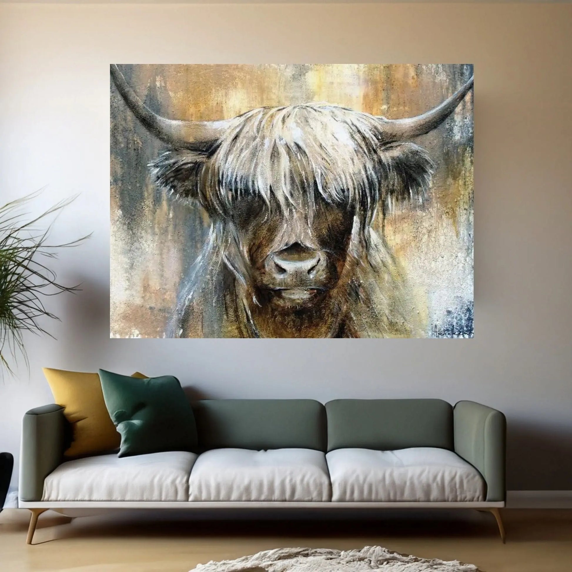 Highland Cow I Canvas Wall Art - Y Canvas