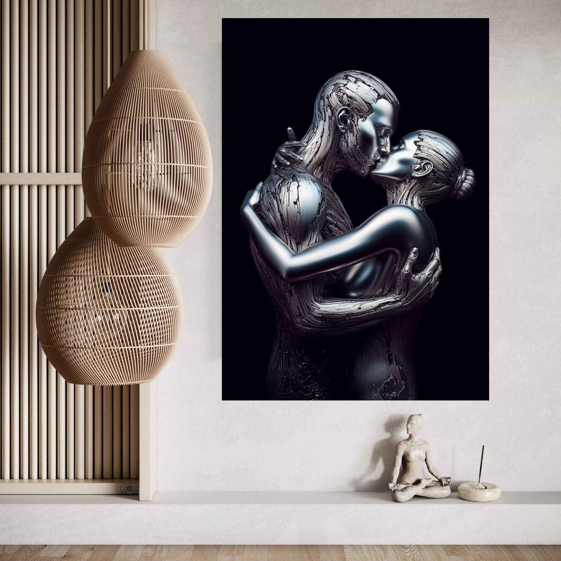 Metalic Love Couple Canvas Wall Art - Y Canvas