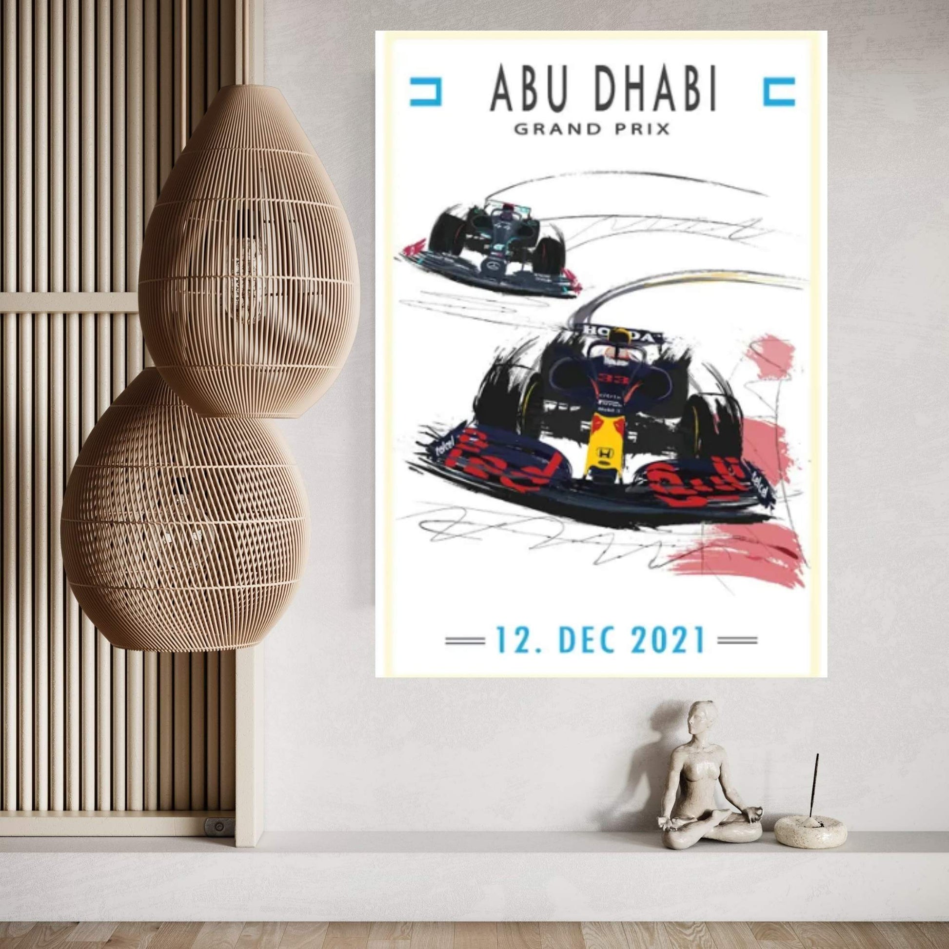 Max Verstappen, Abu Dhabi, F1 Poster Canvas Wall Art - Y Canvas