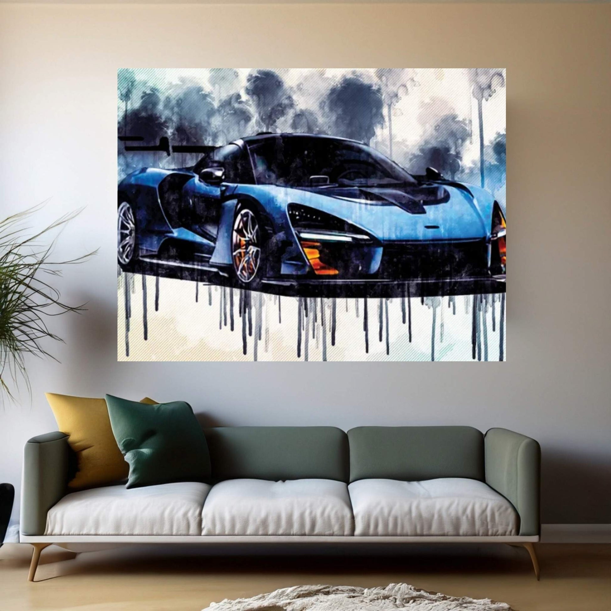 Mclaren Senna 2018 P15 Supercar Racing Car Hypercar Canvas Wall Art - Y Canvas