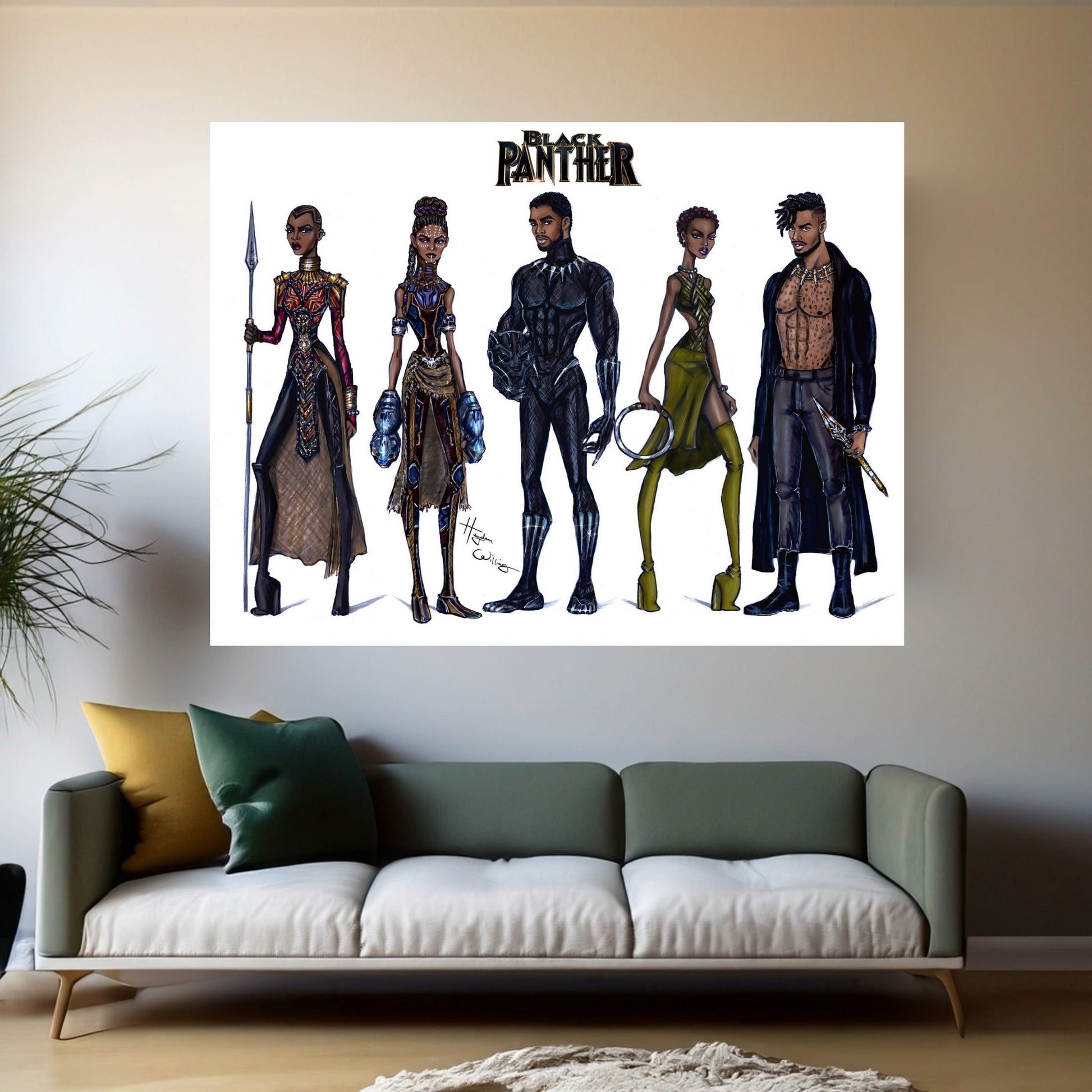 Black Panther Canvas Wall Art - Y Canvas