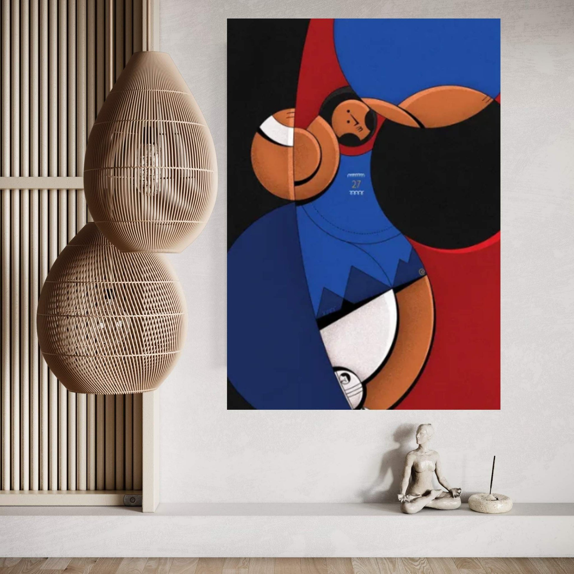 Blue Arrow Canvas Wall Art - Y Canvas