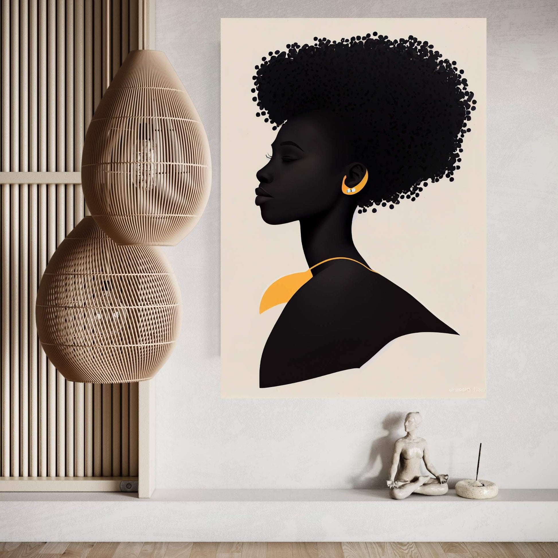 African Black Woman Canvas Wall Art Home Decor - Y Canvas