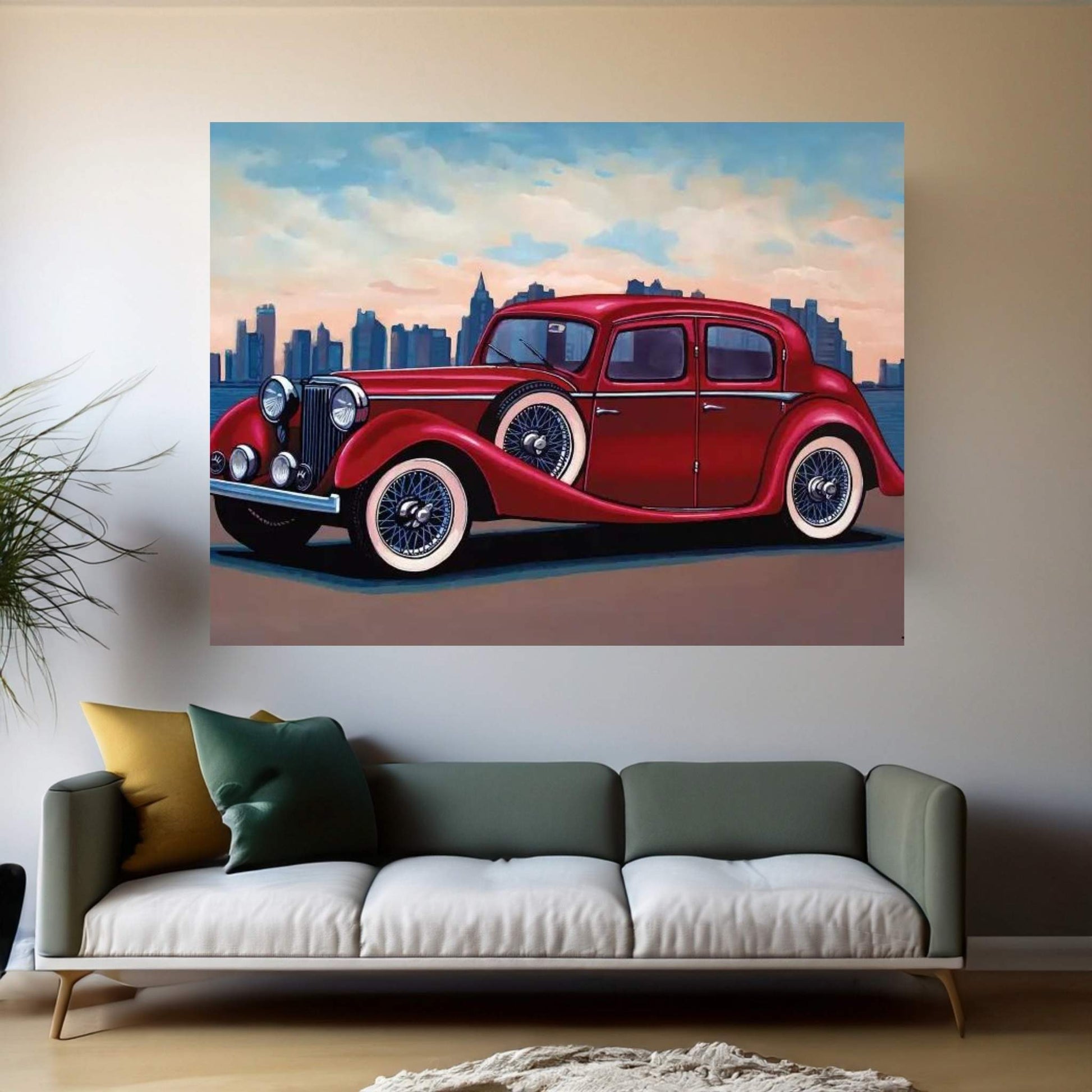 Jaguar SS Saloon Canvas Wall Art - Y Canvas