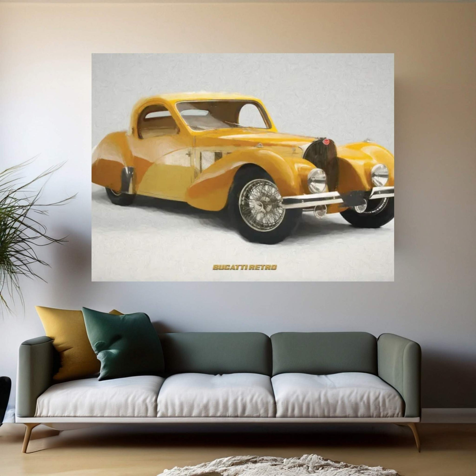 Bugatti Retro II Canvas Wall Art - Y Canvas