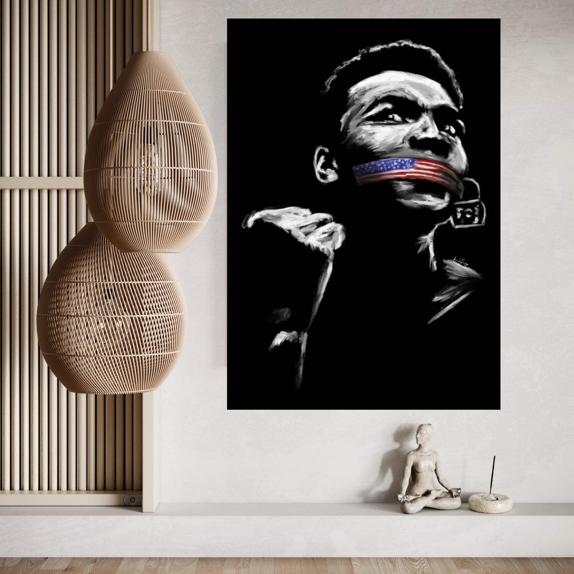 No Silence Canvas Wall Art - Y Canvas