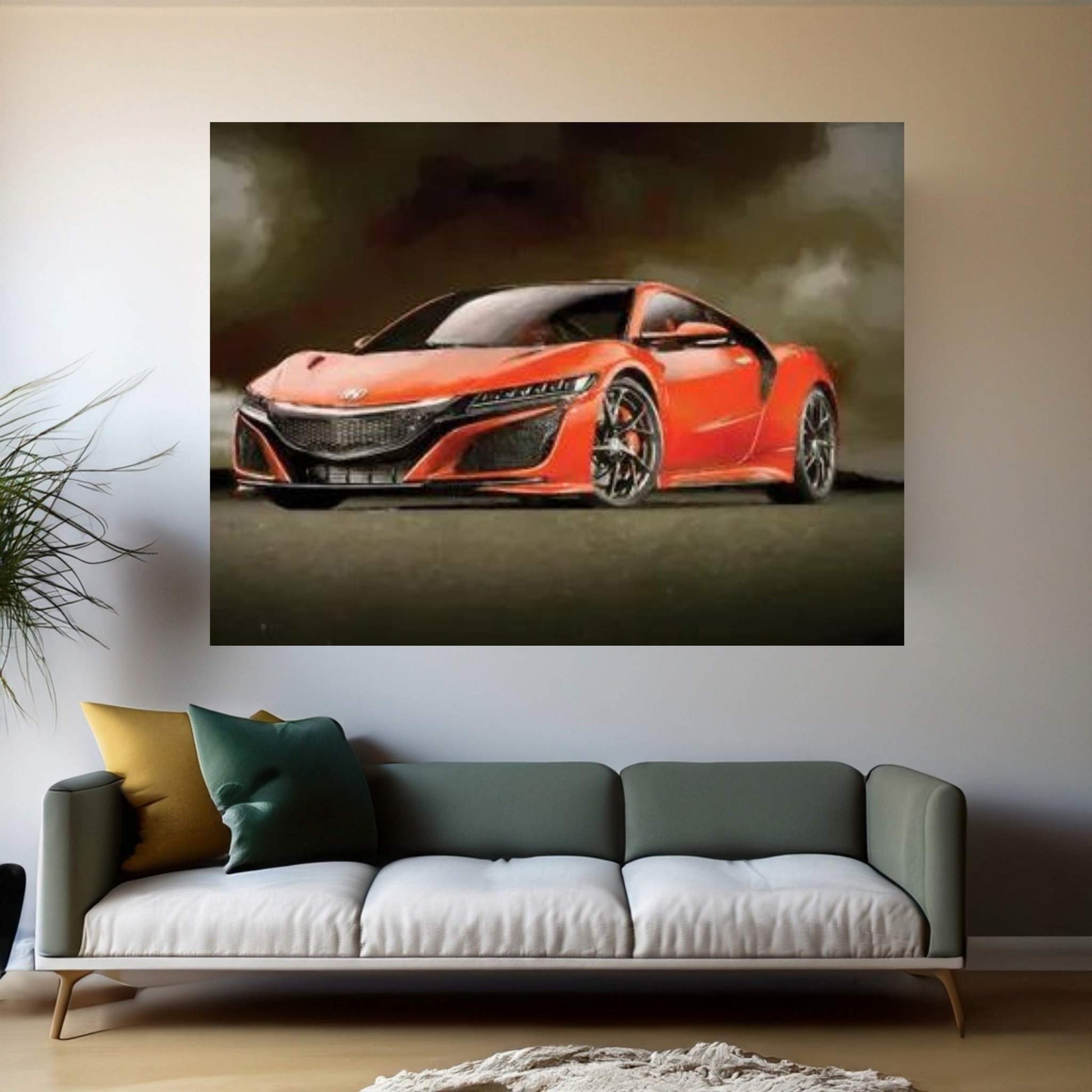 Honda NSX In Watercolor Canvas Wall Art - Y Canvas